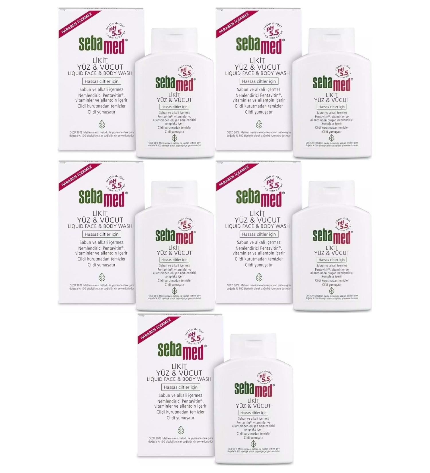 Sebamed Face and Body Cleanser Liquid 200ML (Set of 5) - Buy Online on GoSupps.com