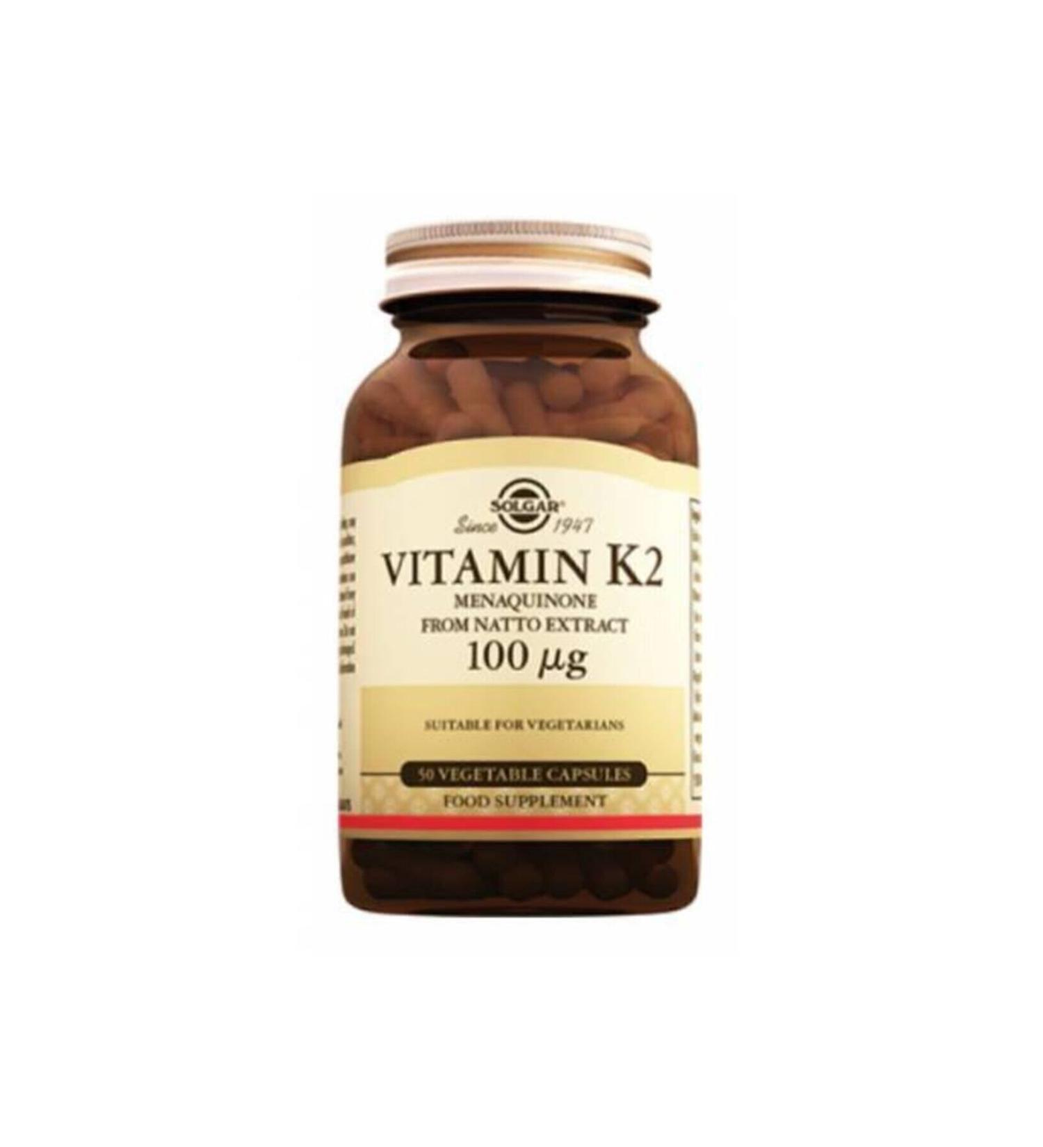 Solgar Vitamin K2 Mk-7 From Natto Extract 100 Mcg 50 Capsules