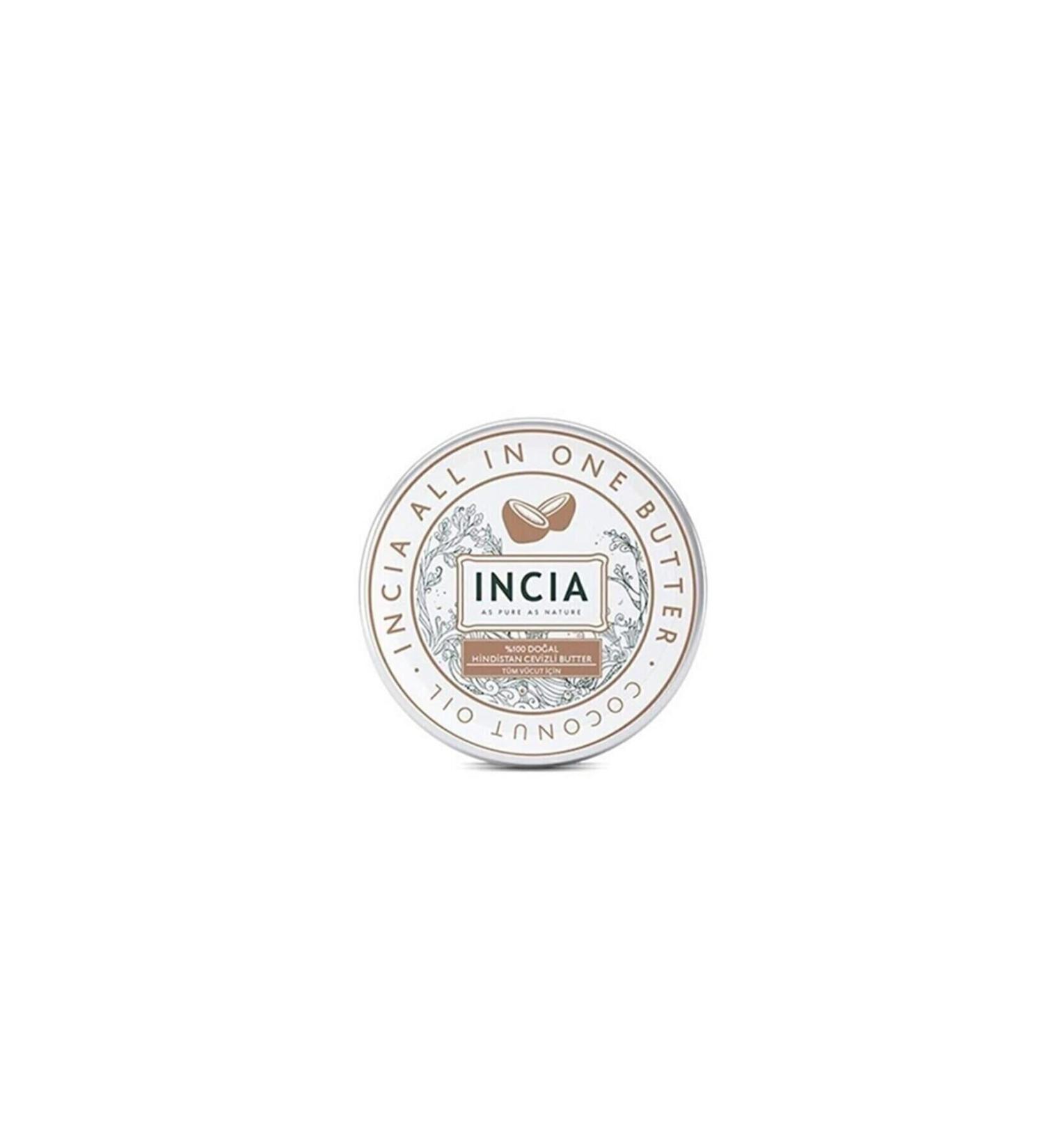 INCIA 0 Natural Whole Body Butter Intensive Moisturizing Cream Coconut Organic Vegan 50 ml