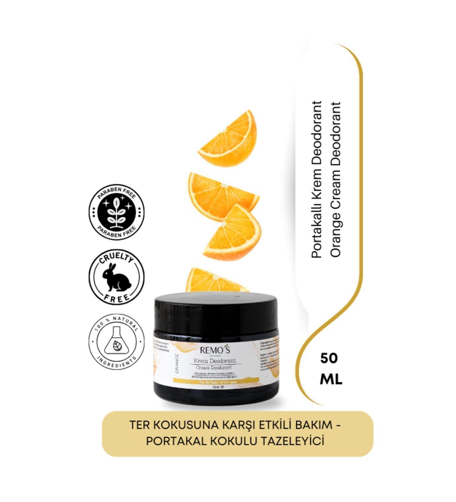 RemosNatural Cream Deodorant Orange 50 ml Formula Preventing Bad Odor Formation - Buy Online on GoSupps.com