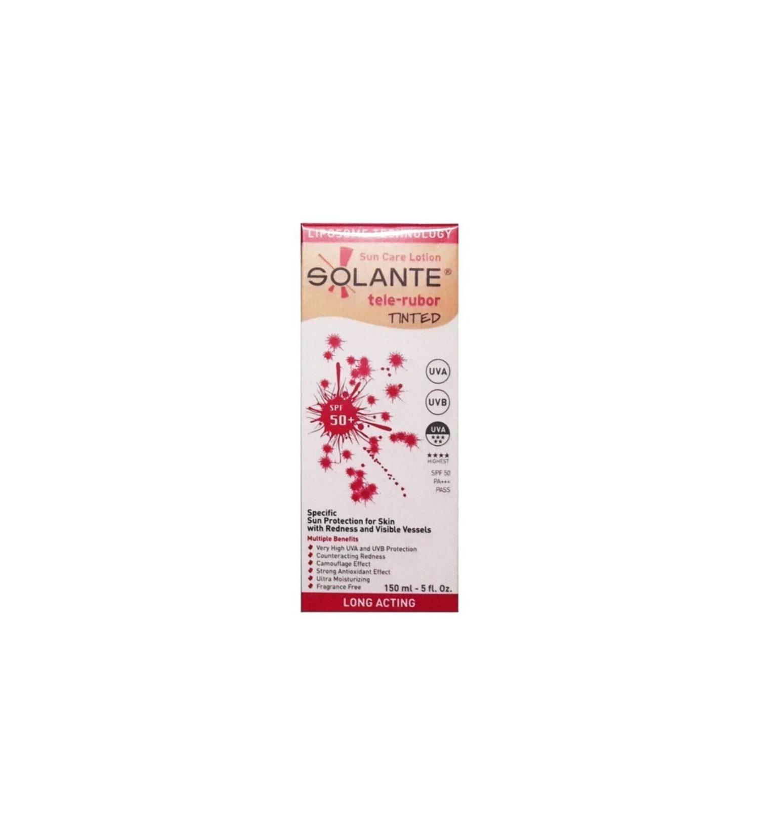 Solante Tinted Sunscreen - Tele-rubor Comouflage Spf50 150 Ml