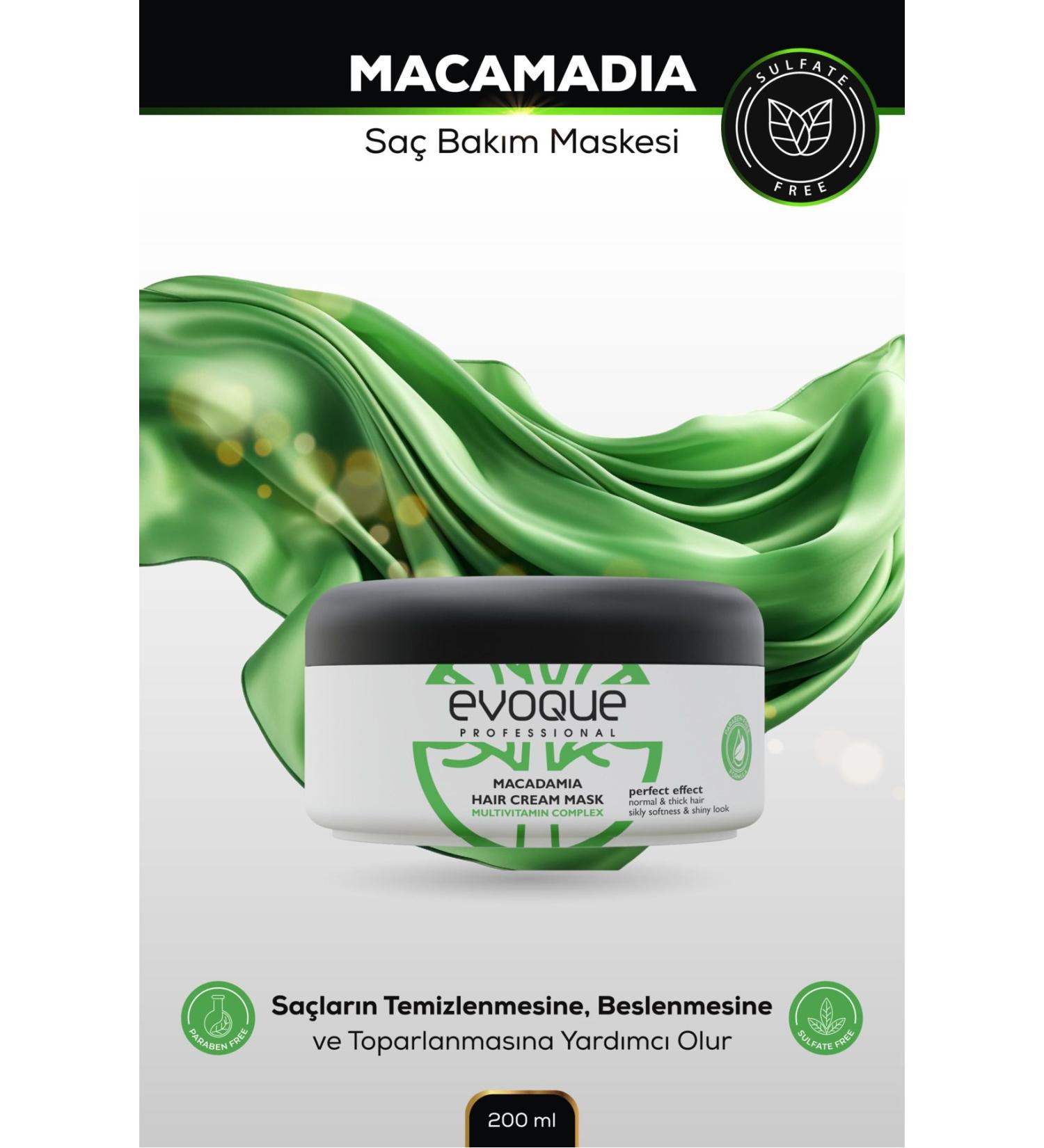 Evoque Macamadia Hair Mask Multivitamin Complex Nourishing Natural Care For Normal & Fine Hair 500 ml - Buy Online on GoSupps.com