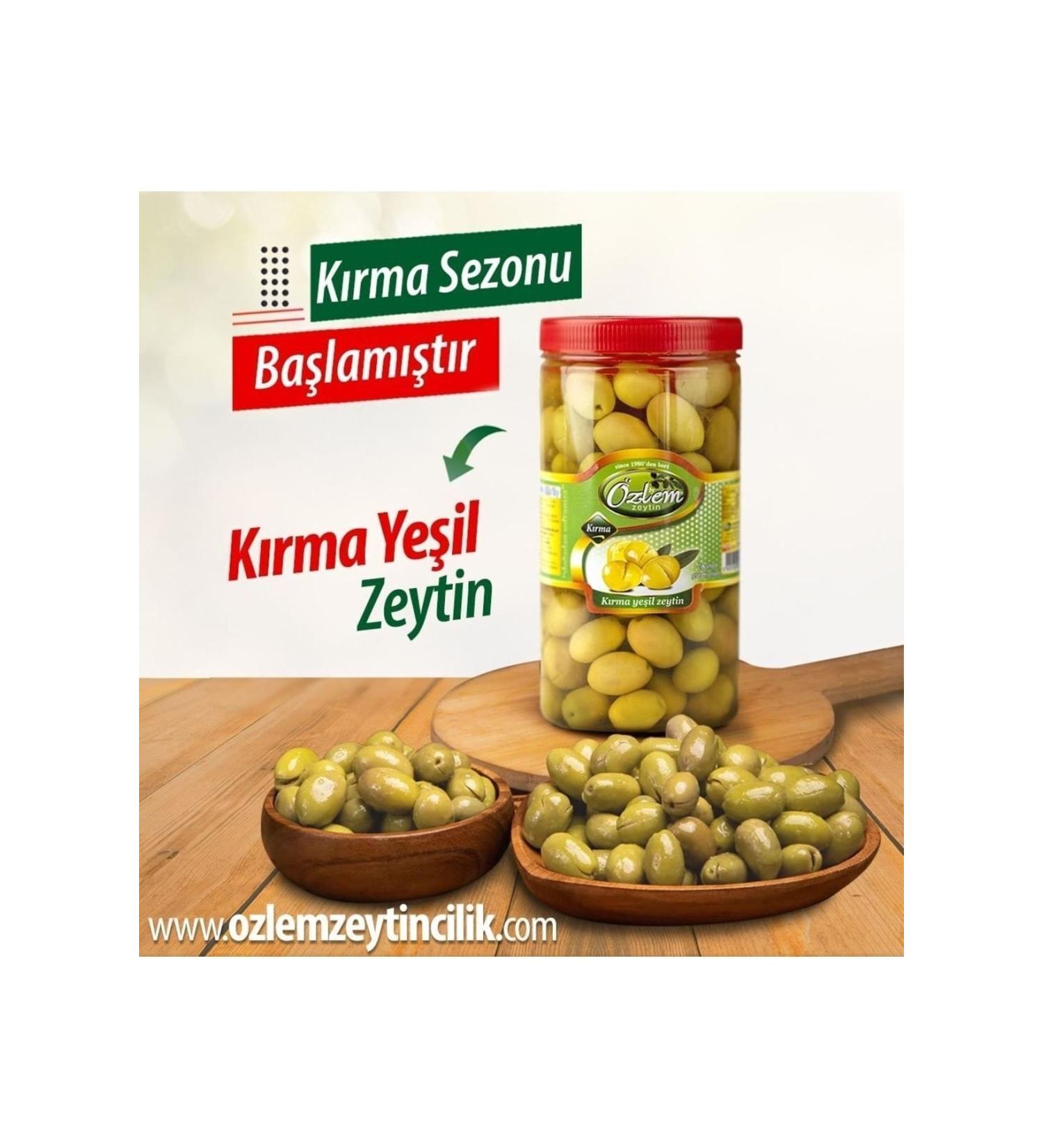 Ozlem Olive Industry Ozlem Cracking 1 Kg Pet Green Olives (180-200 KLB)