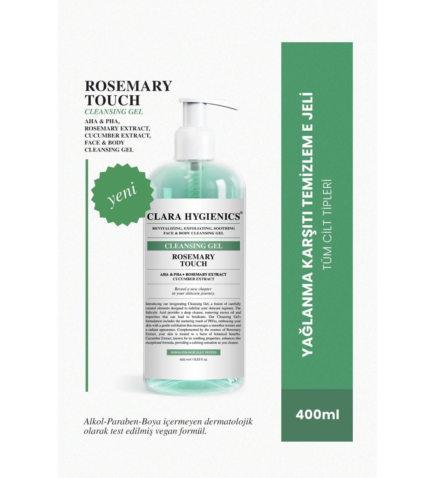 Clara Hygienics Rosemary Touch Dead Cell Remover Face and Body Cleansing Gel 400ml Vegan Skin Tone Equalizer - Buy Online on GoSupps.com