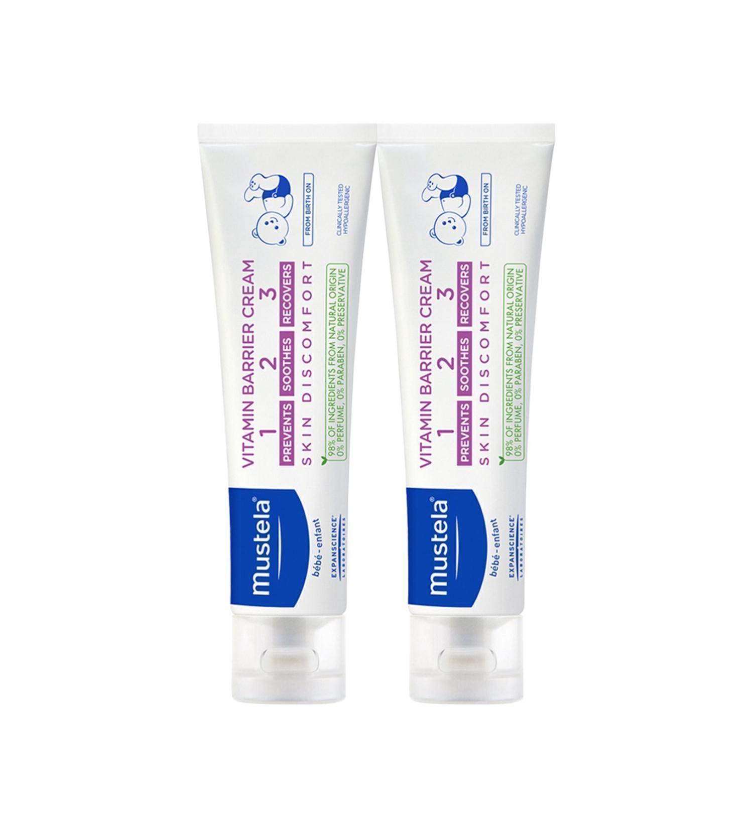 Mustela Vitamin Barrier 1-2-3 Cream Diaper Rash Prevention Cream 50 ml 2 Pieces