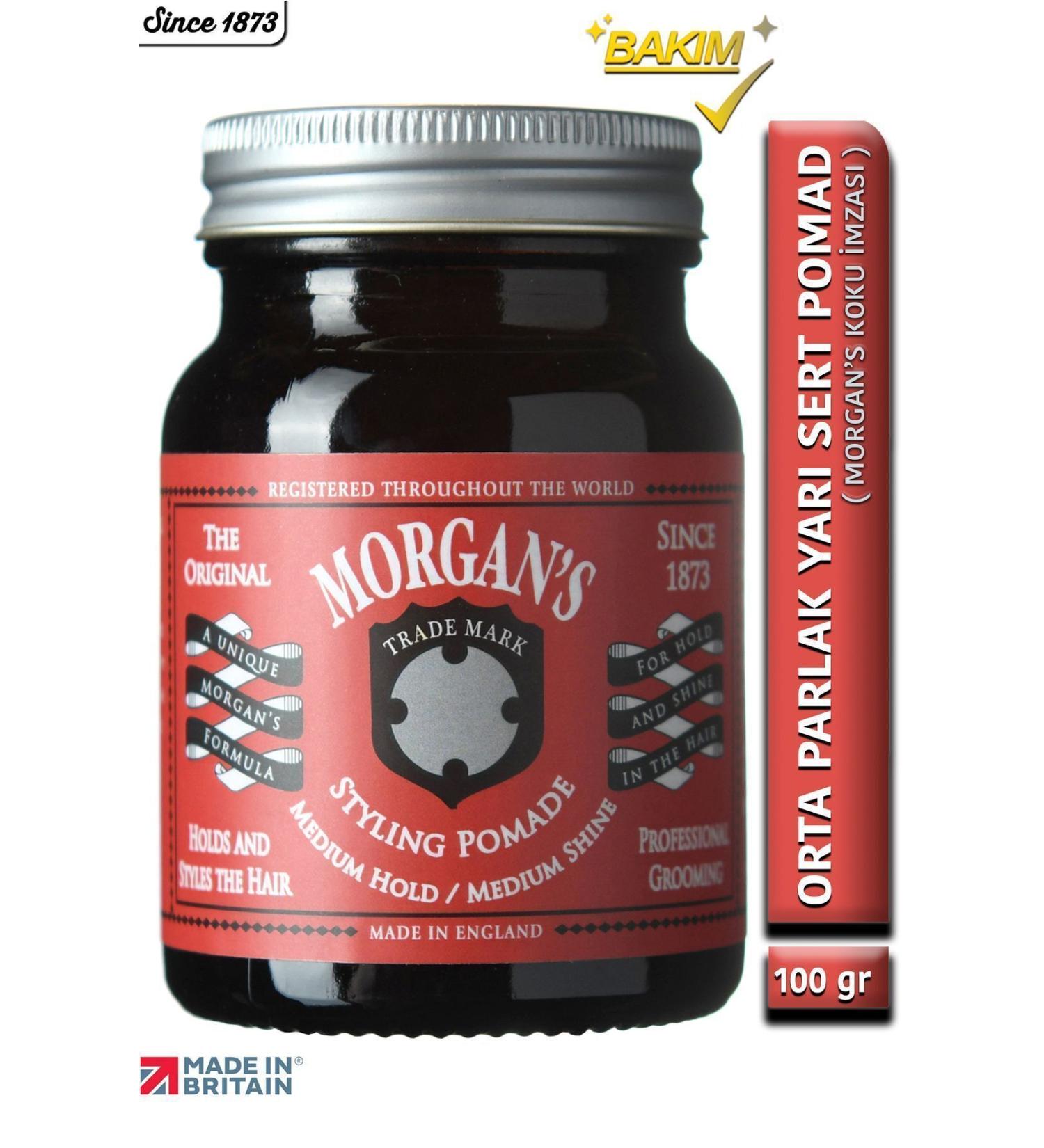 Morgan's Pomade Morgan's Medium Hold Shine - Medium Hold Shine Pomade (RED LABEL) 100gr - Buy Online on GoSupps.com
