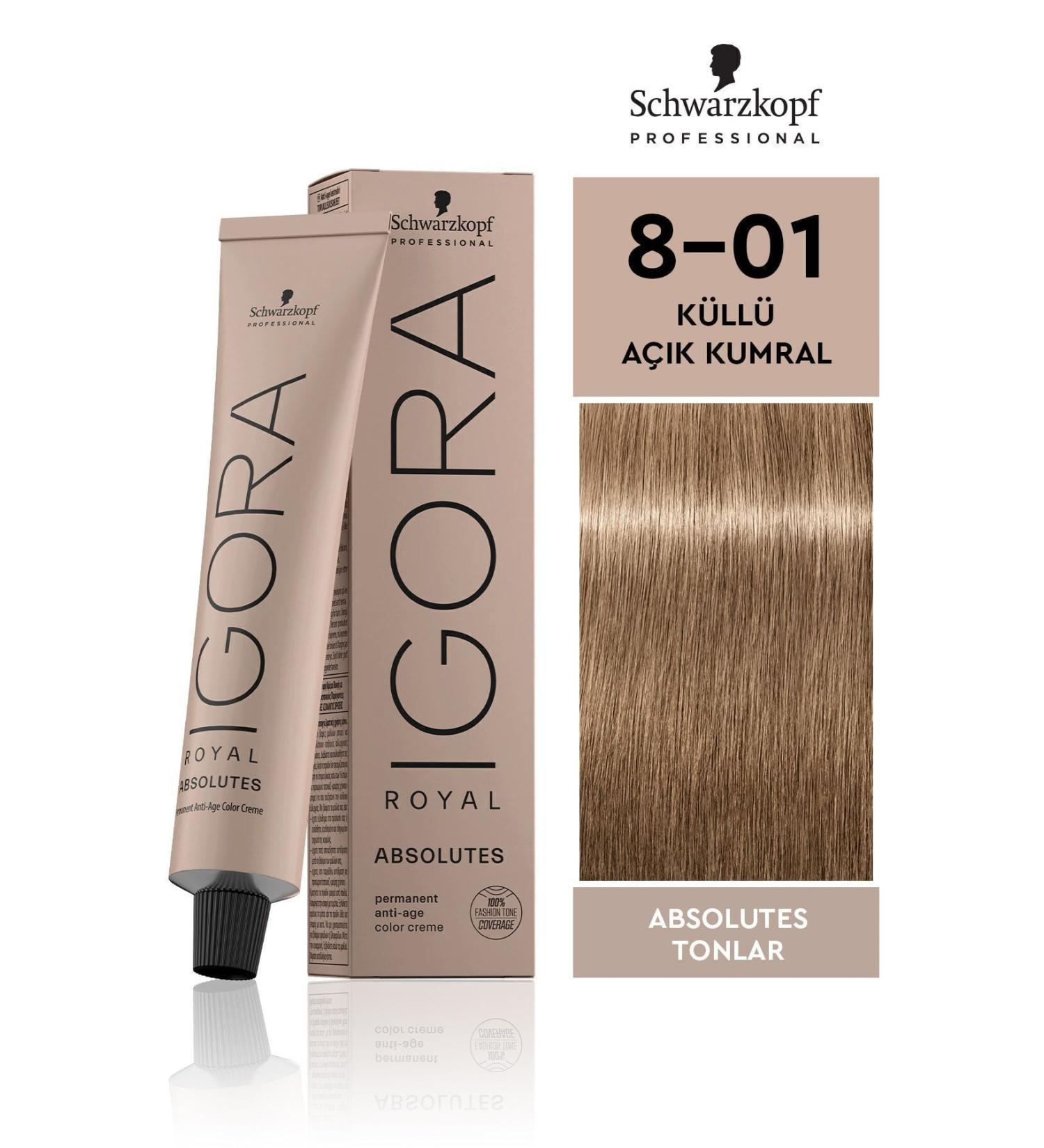 Igora Royala Absolutes Shades 8-01 Ash Light Blonde Hair Dye 60ml - Buy Online on GoSupps.com