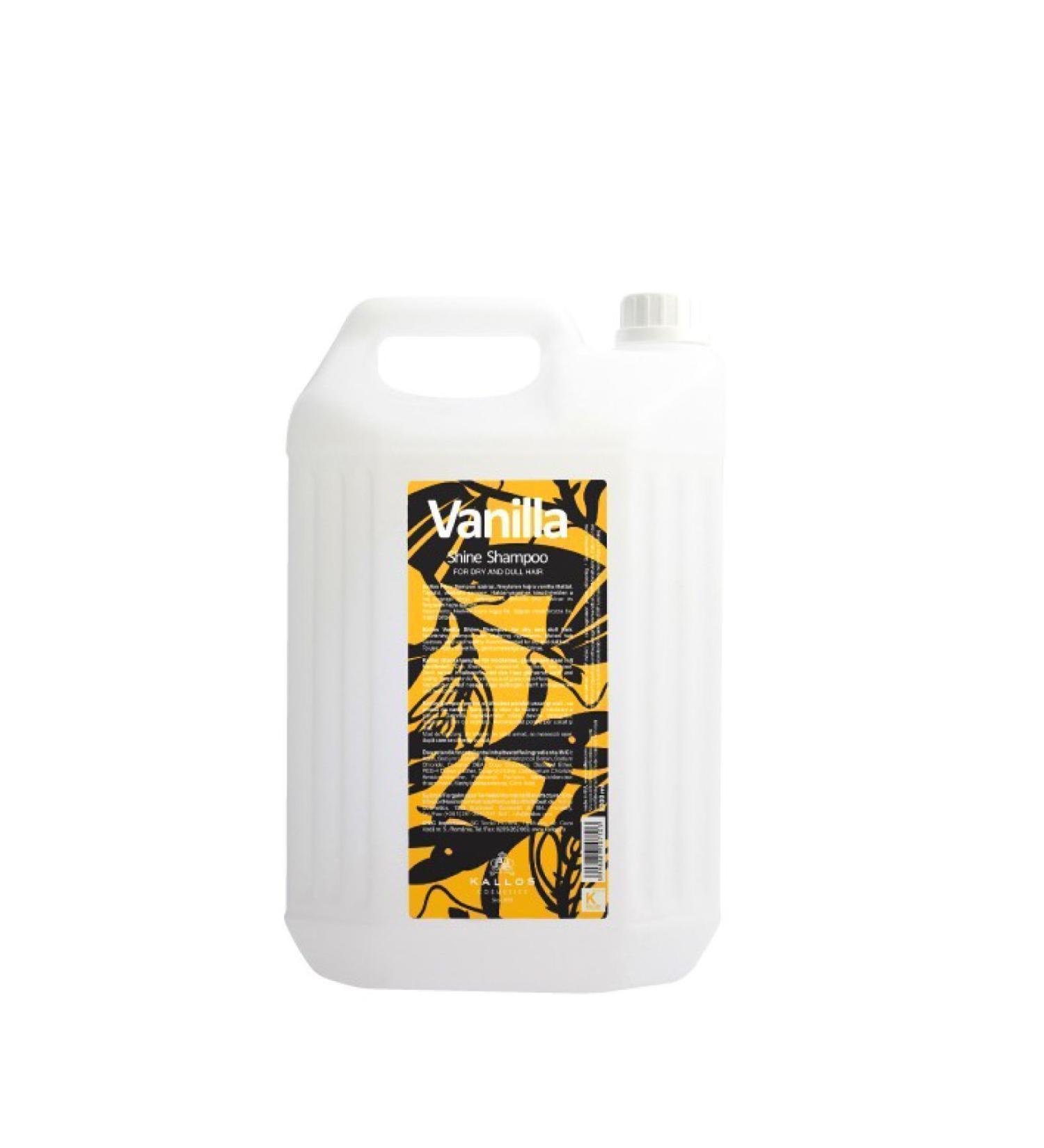Kallos Cosmetics Vanilla Shine Shampoo for Dry Hair 5000 ML