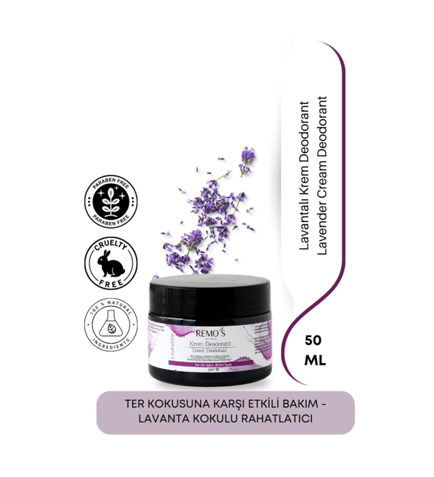 RemosNatural Cream Deodorant Lavender 50 Ml - Buy Online on GoSupps.com