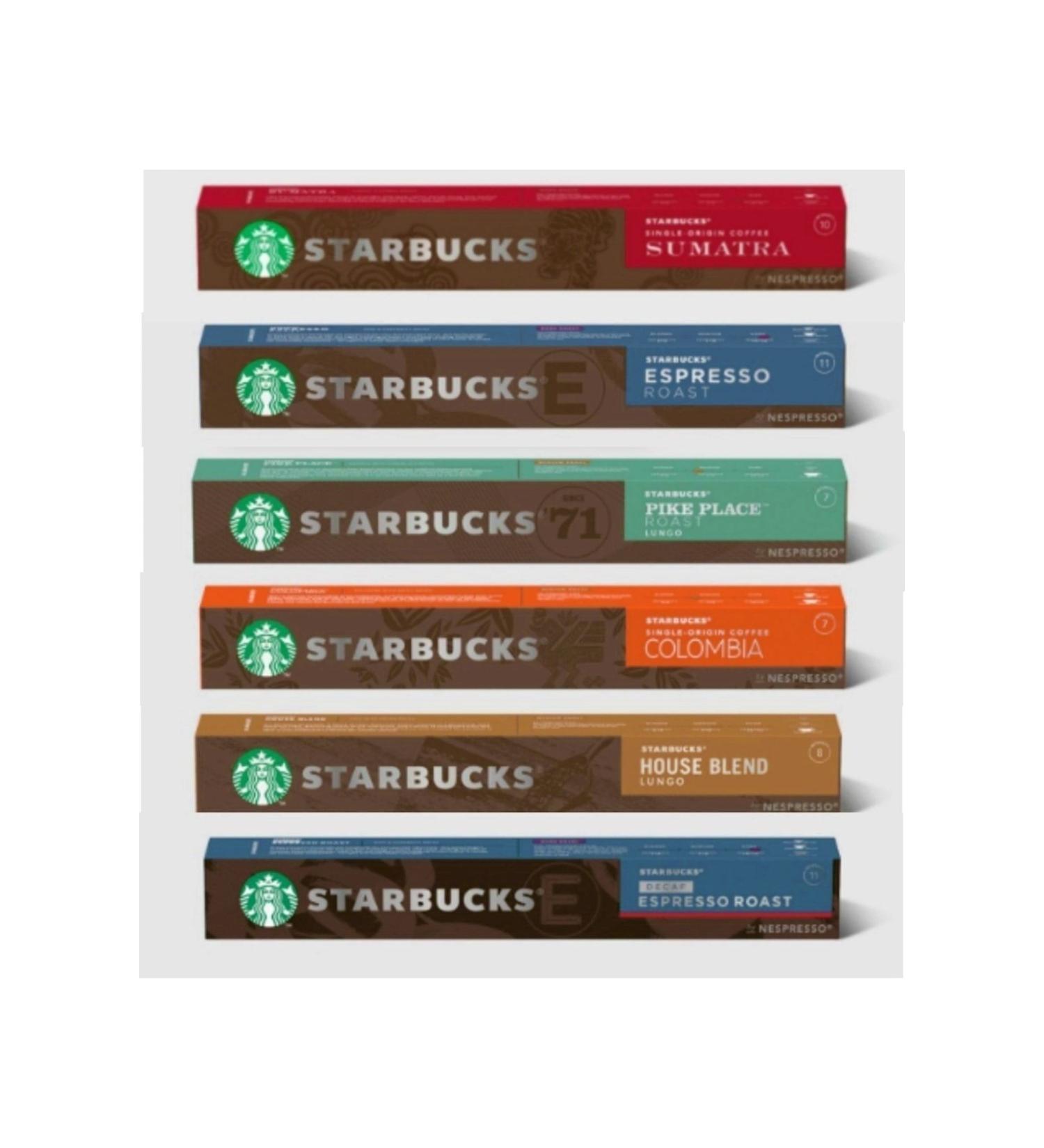 Nespresso Starbucks Trial Pack Compatible X6 Pack 60 Capsules