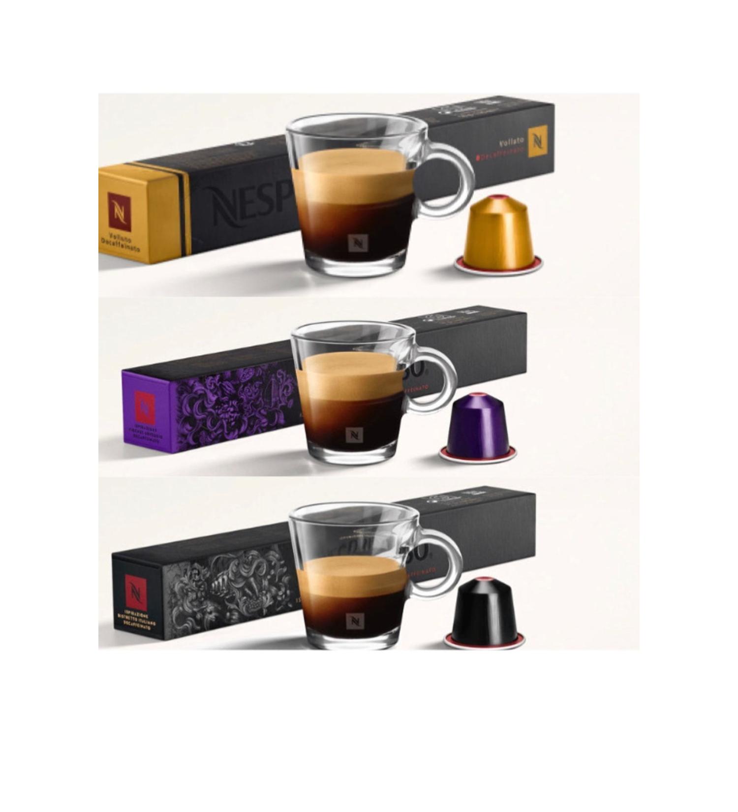 Nespresso Decaffeinato Set of 3 Ristretto volluto arpeggio Decaffeinato Crnky