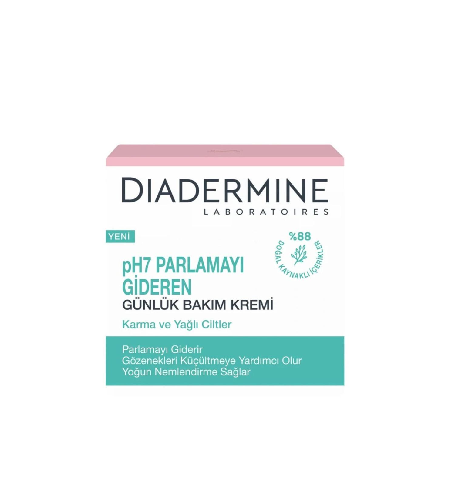 Diadermine Natural and Intensive Moisturizing Daily Care Cream for Combination and Oily Skin 50 Ml - Buy Online on GoSupps.com