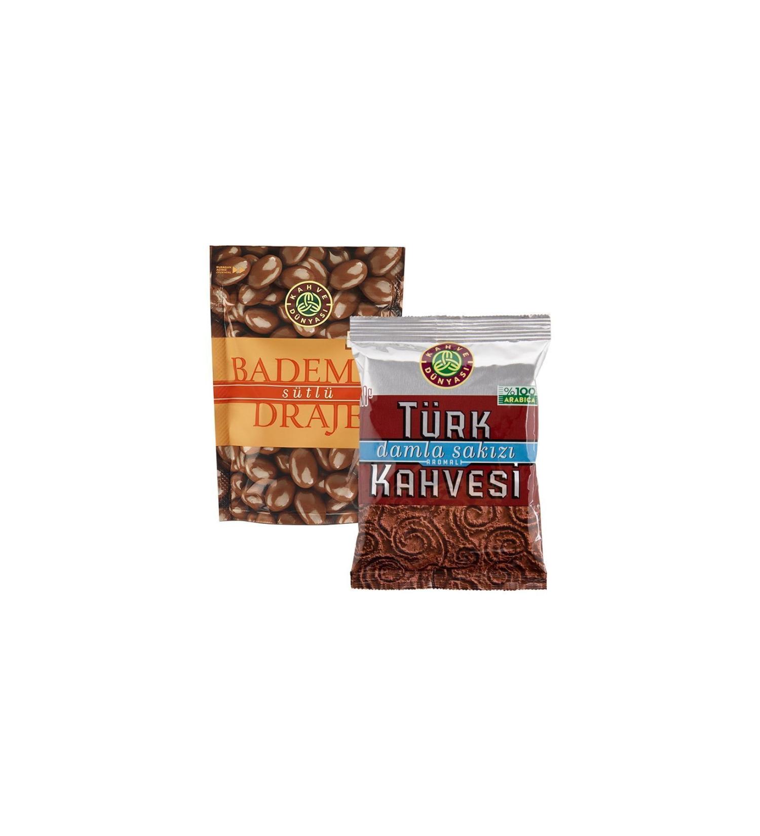 Coffee World Turkish Coffee with Almond Dragee and Mastic Gum