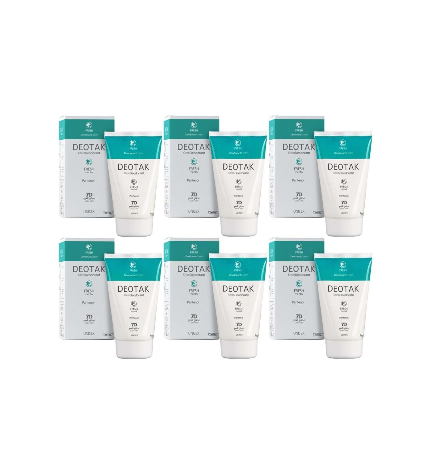 Deotak (STD) Deotak Cream Deodorant 35ML Fresh (Menthol) (Set of 6) (SINGLE) - Buy Online on GoSupps.com