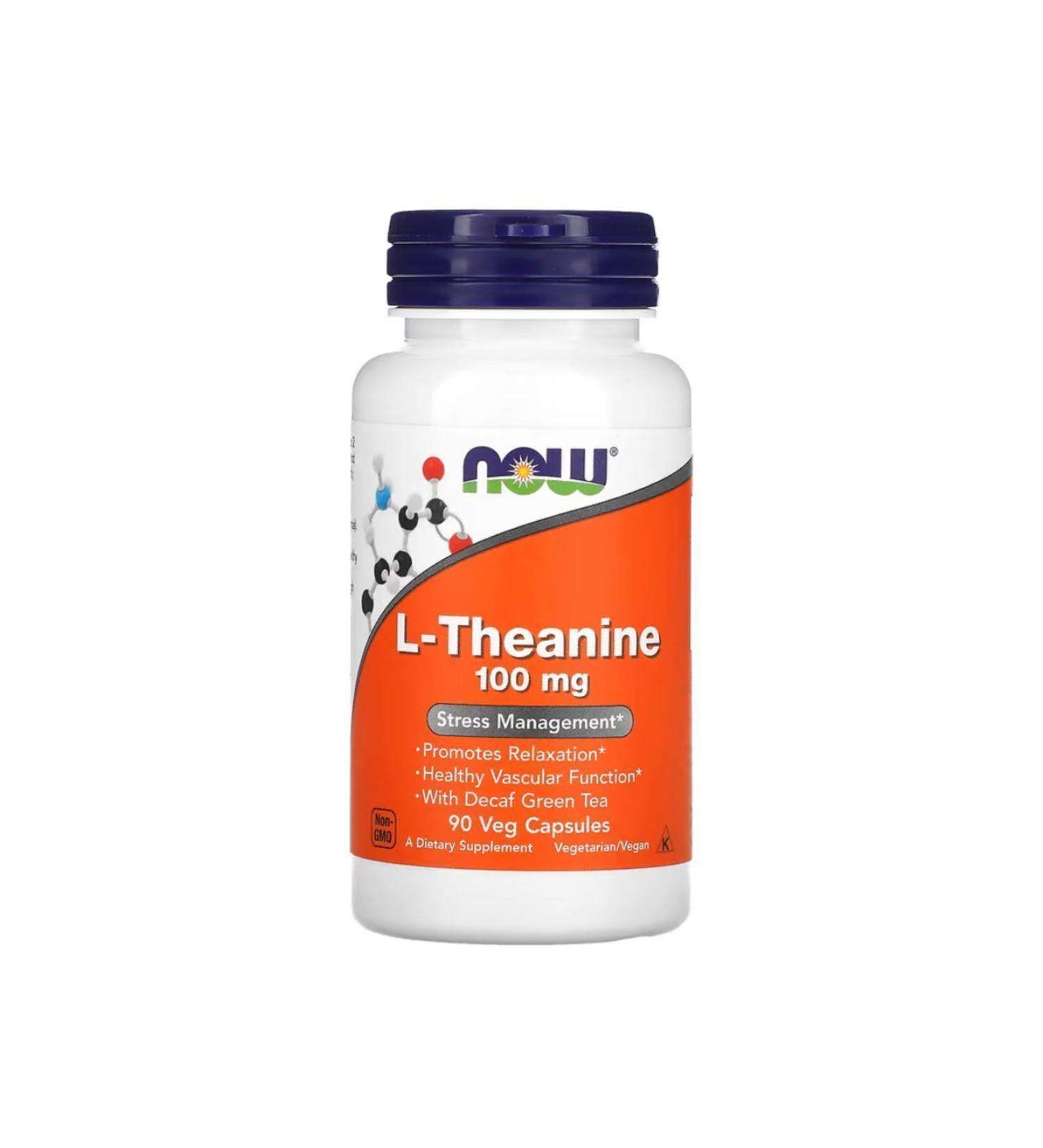 Now Foods L-Theanine 100 mg 90 Veg Capsules