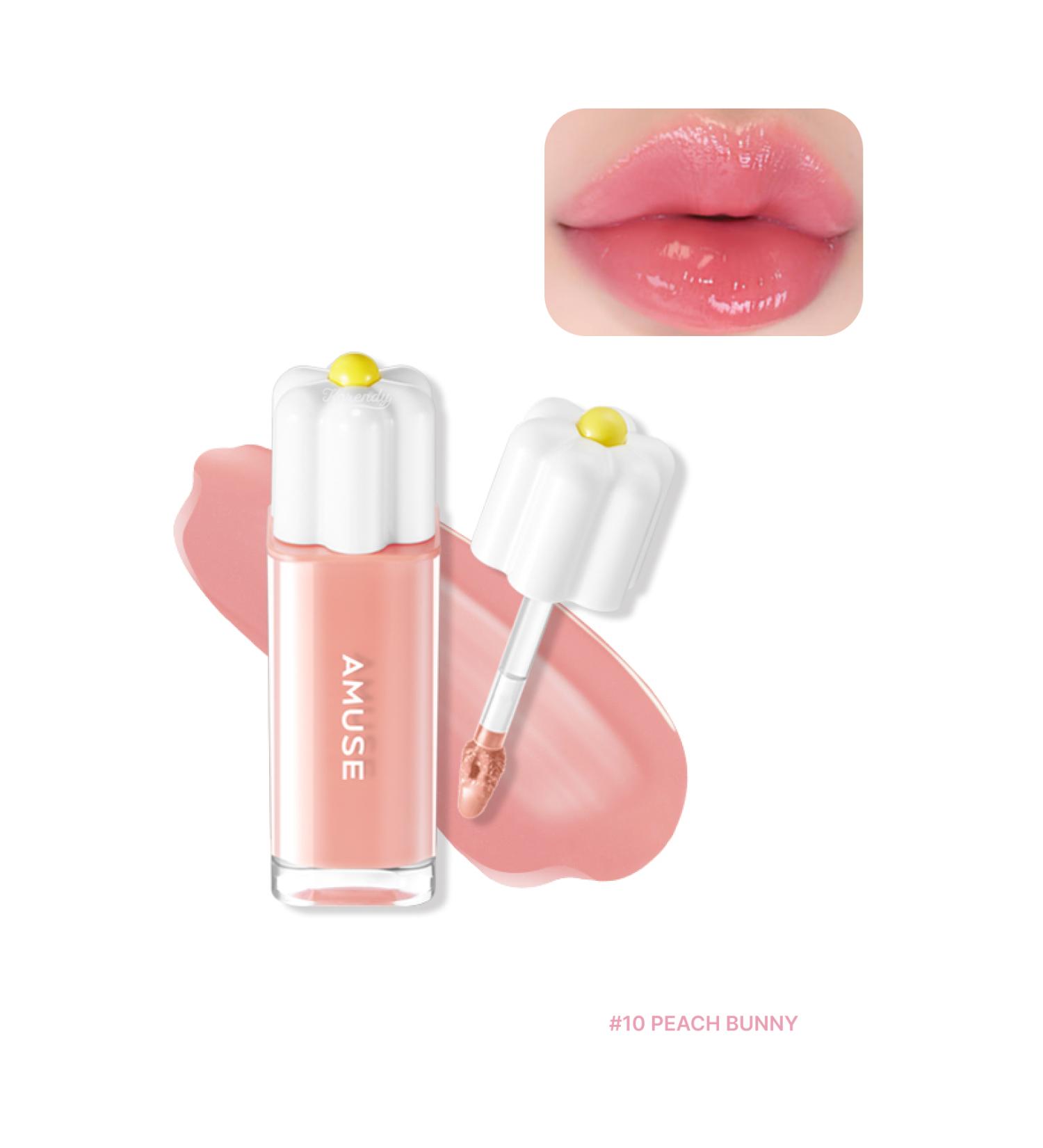 Amuse Dew Tint - Natural Shine and Moisture Fruity Lip Tint 4g #10 PEACH BUNNY