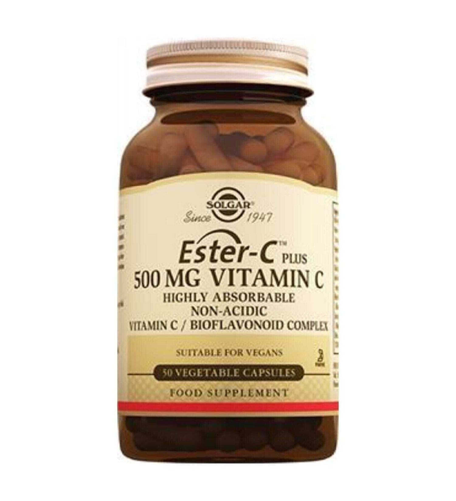 Solgar Ester-c Plus 500 Mg 50 Herbal Capsules