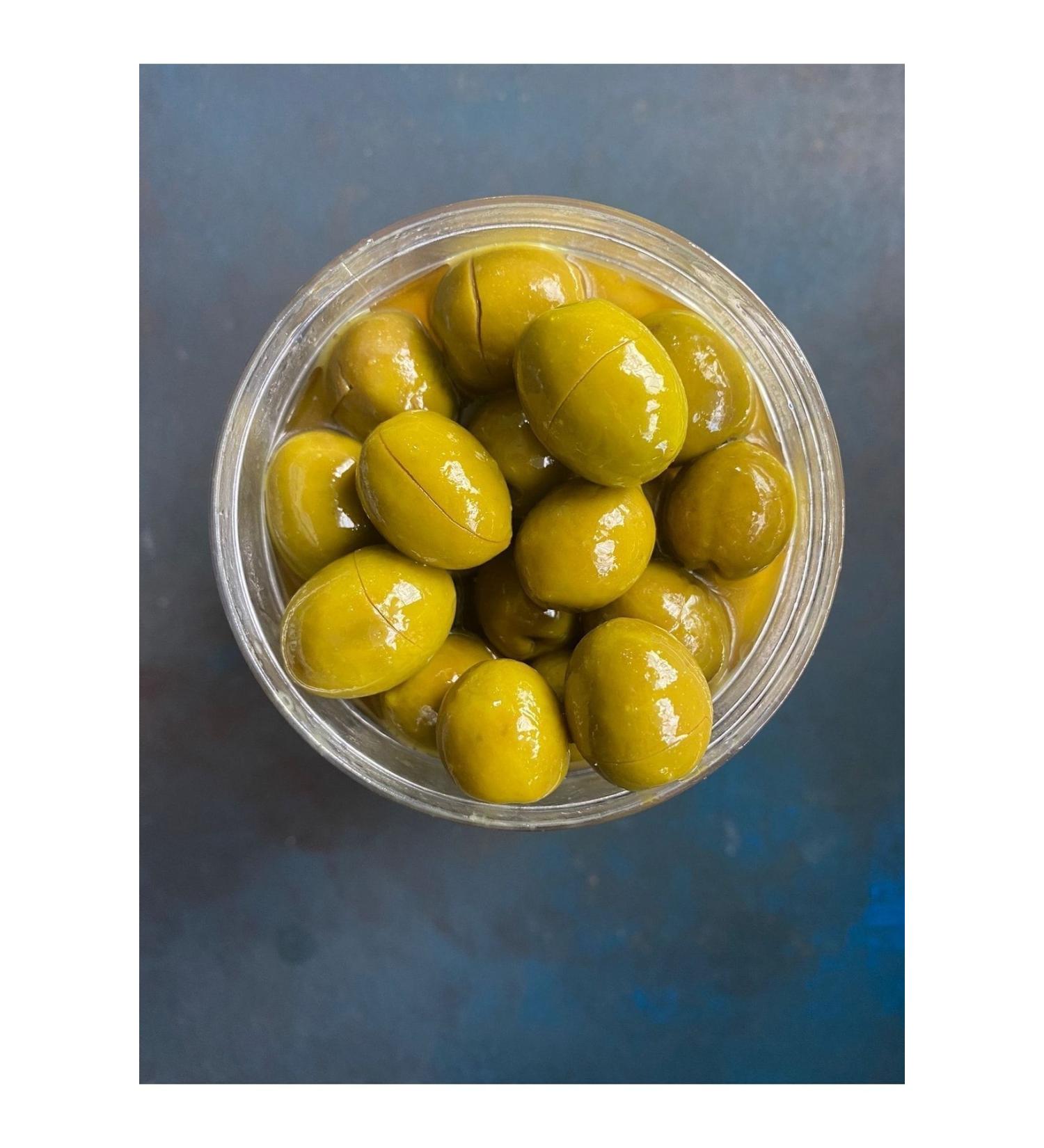 Kharzita Cracked Ayvalik Green Olives 1 Kg