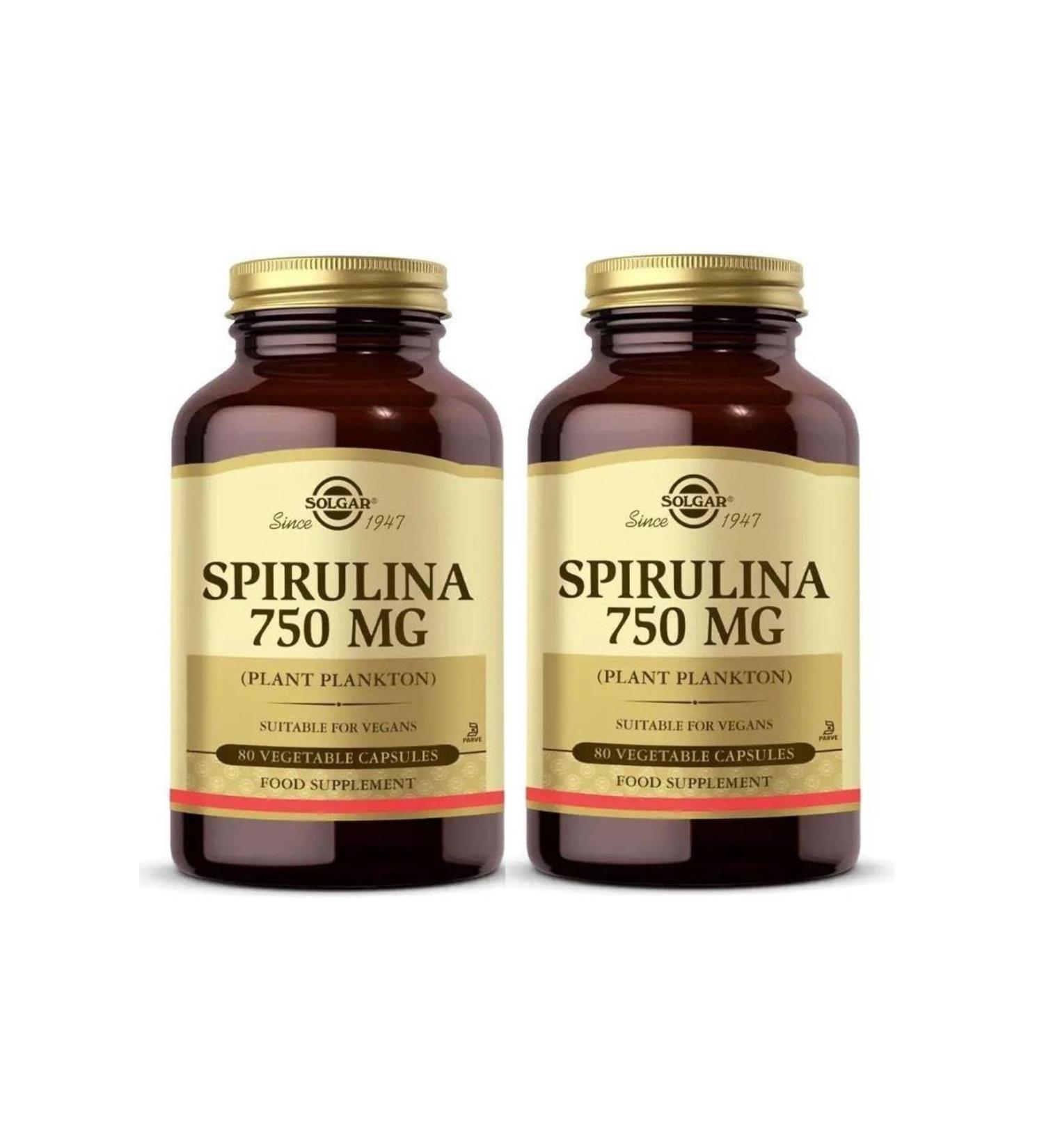 Solgar Spirulina 750 Mg 80 Capsules 2 Pieces