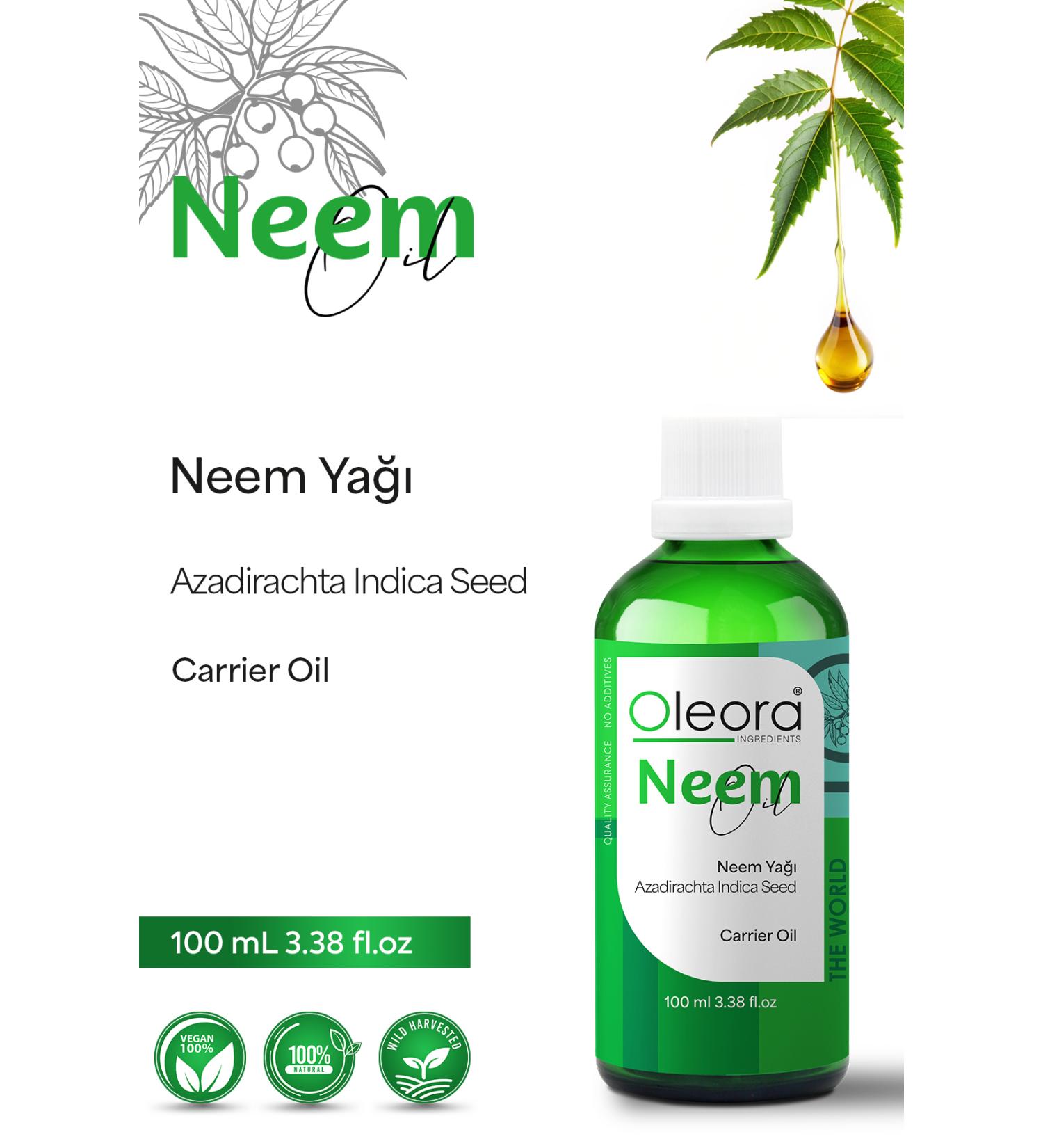 Oleora Neem Oil Pure Fixed Oil (NEEM OIL) Carrier Oil Pure 100 ml