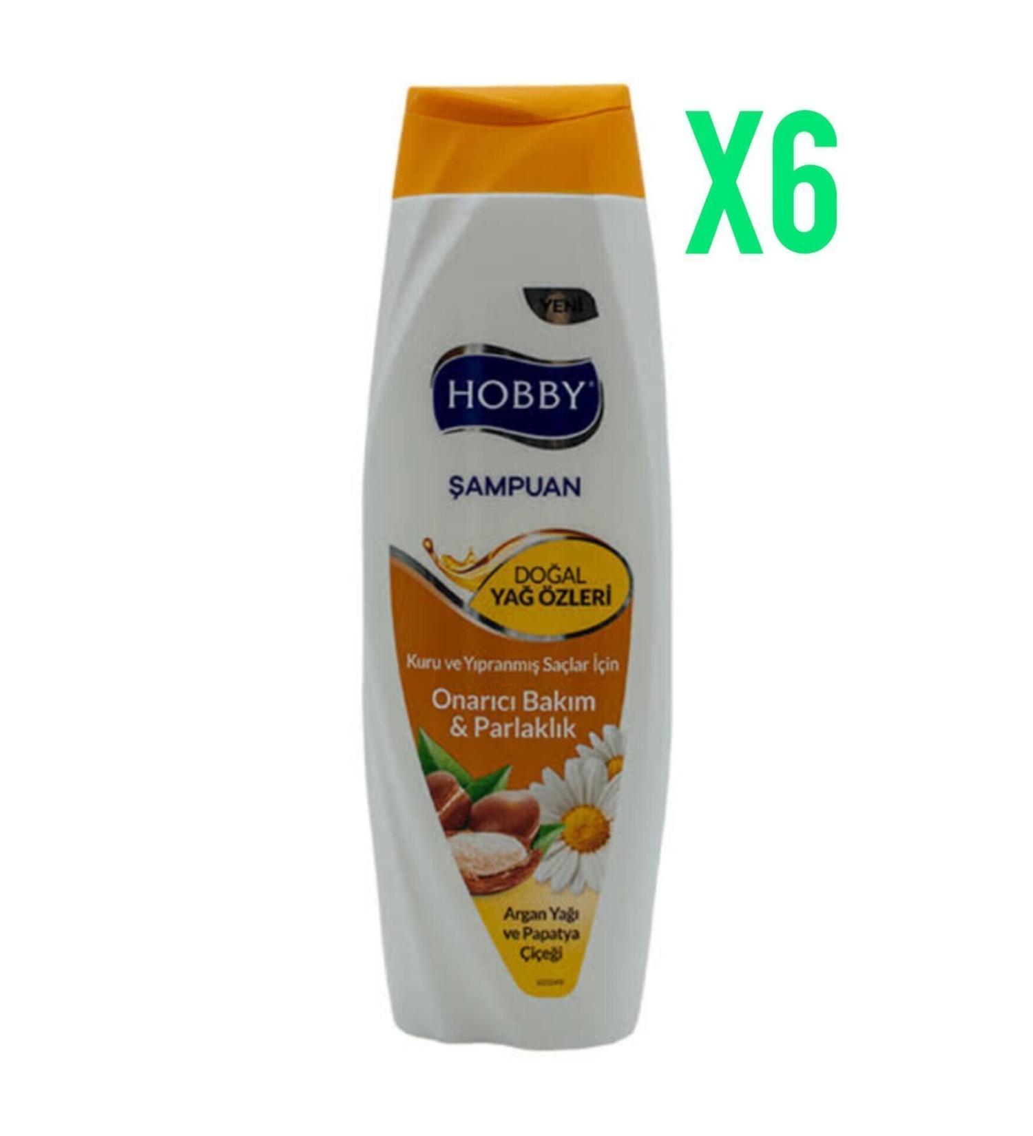 Hobby Argan Oil and Chamomile Flower Shampoo 600ml 6 Pieces