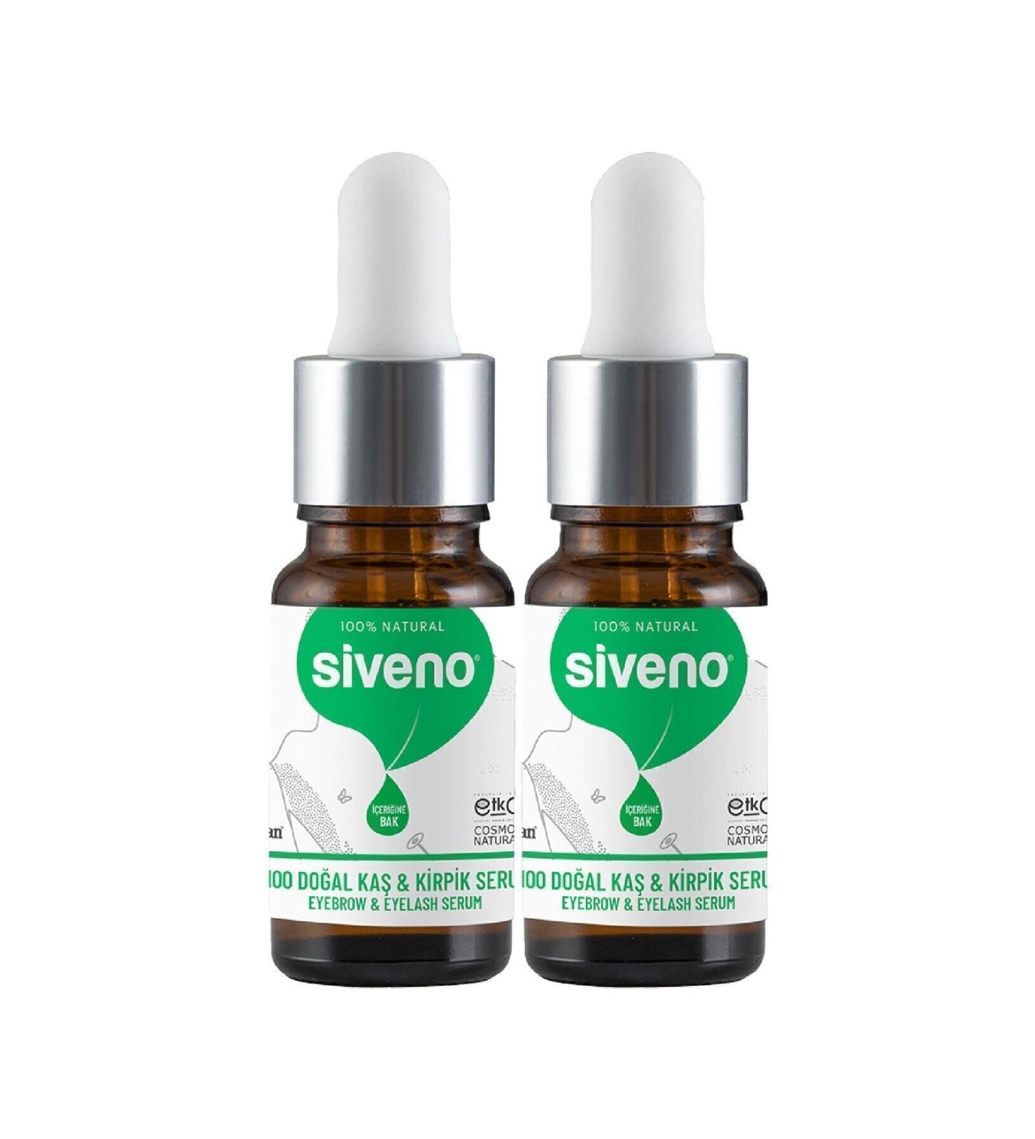 Siveno 0 Natural Eyebrow and Eyelash Serum Herbal Intensive Revitalizing Intensive Care Oil 10 ml X 2 Pieces
