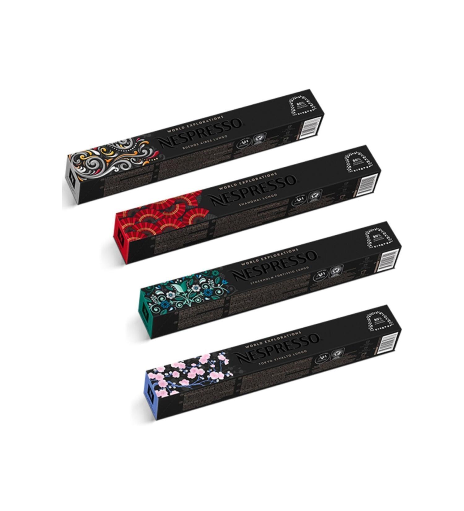 Nespresso World Series Buenos Shanghai Stockholm and Tokyo Capsule Coffee 10 Pieces (Set of 4)