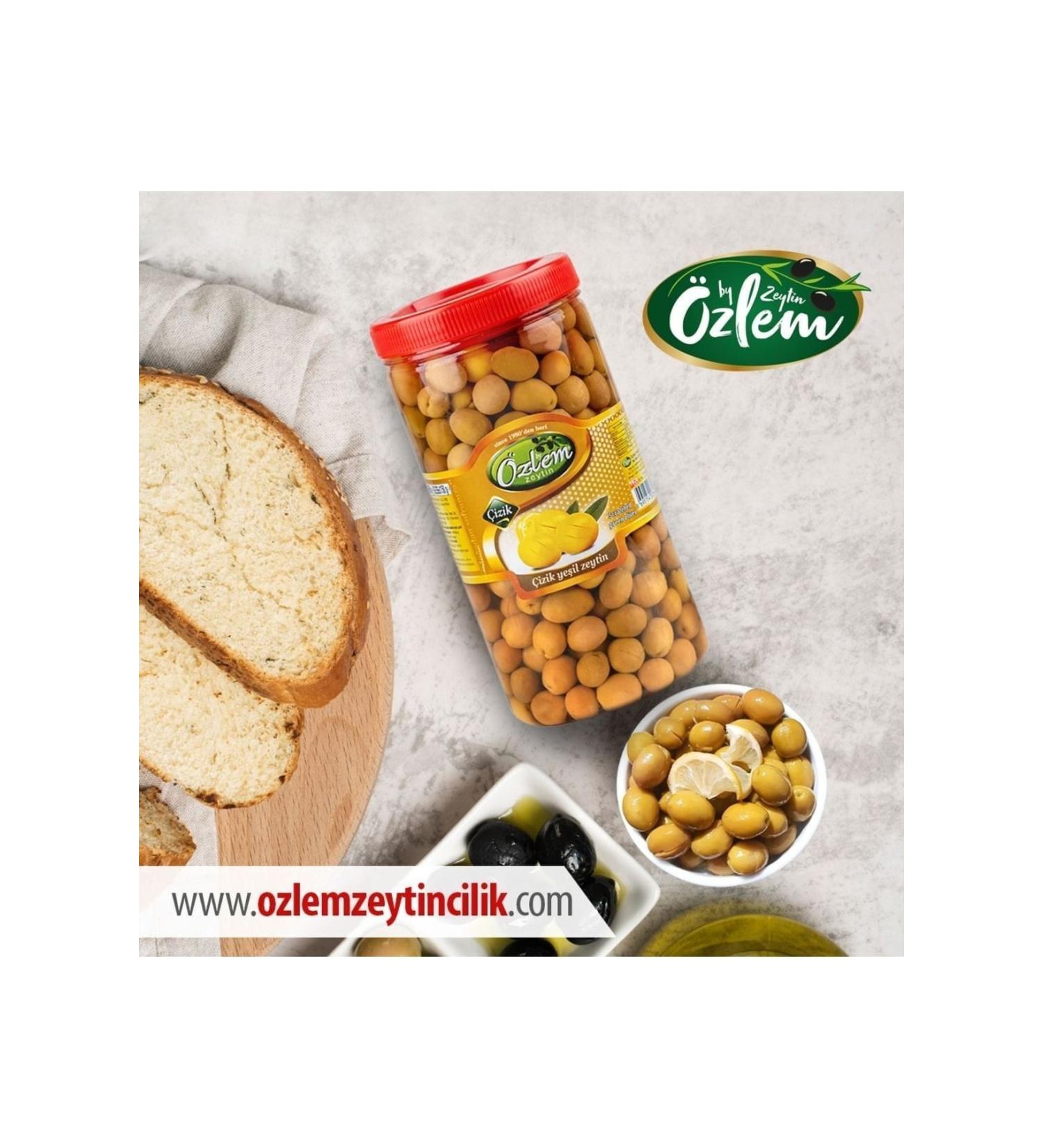 Ozlem Olive Industry Ozlem Scratched 1 Kg Pet Green Olives (260-290 KLB)