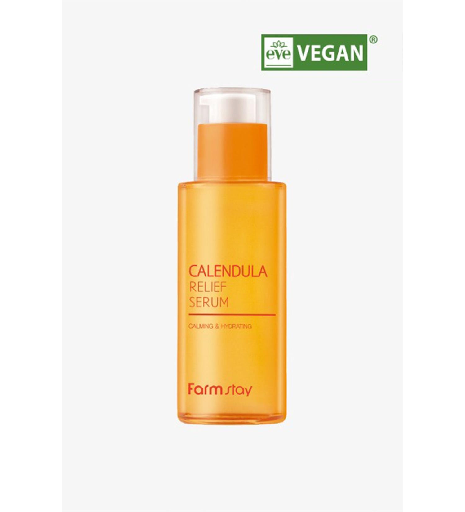 Farmstay Calendula Relief - Soothing and Moisturizing Vegan Serum for Sensitive Skin 50 ml - Buy Online on GoSupps.com