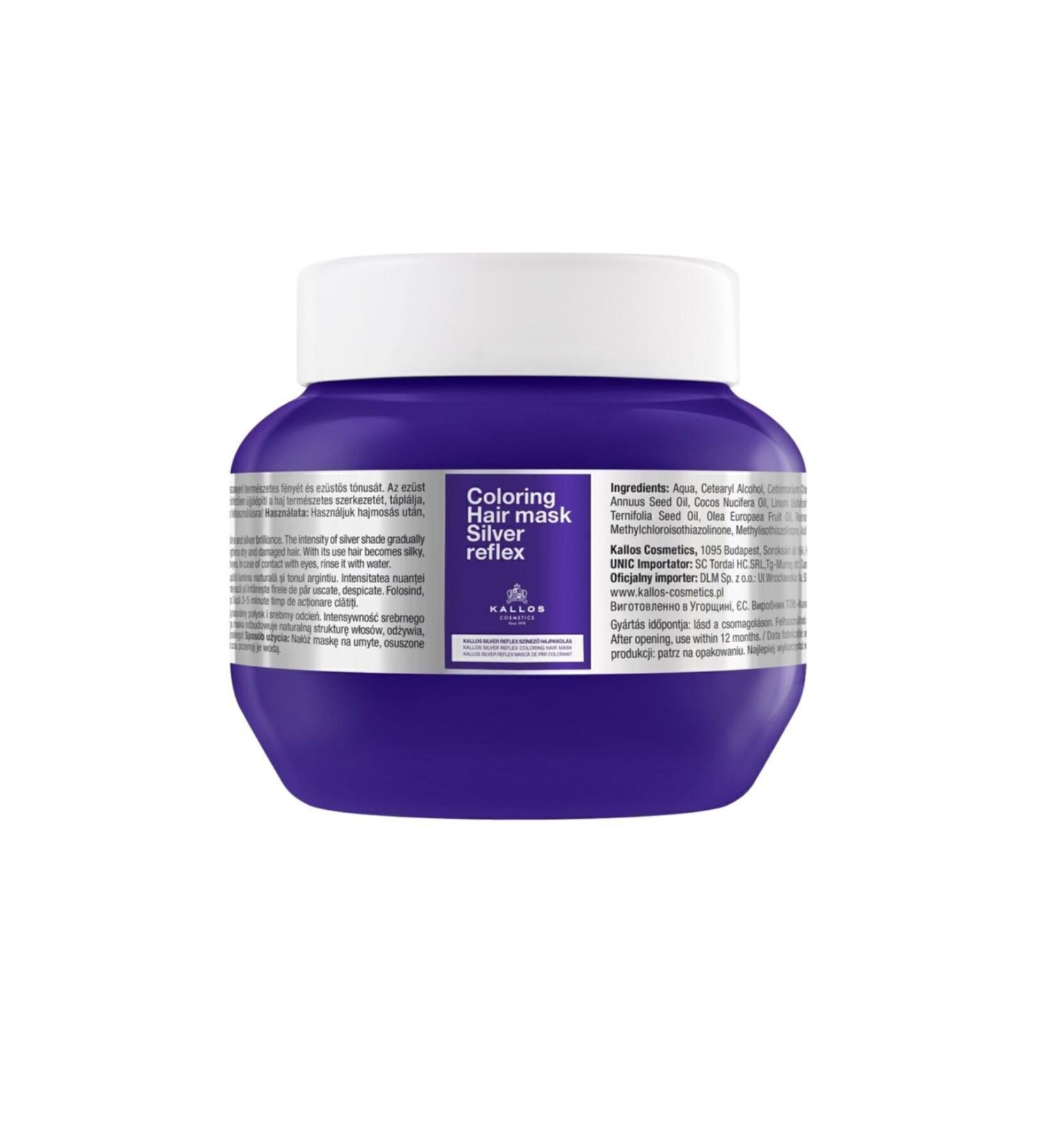 Kallos Cosmetics Coloring Silver Reflex Anti-Orange Hair Care Mask 275 ml