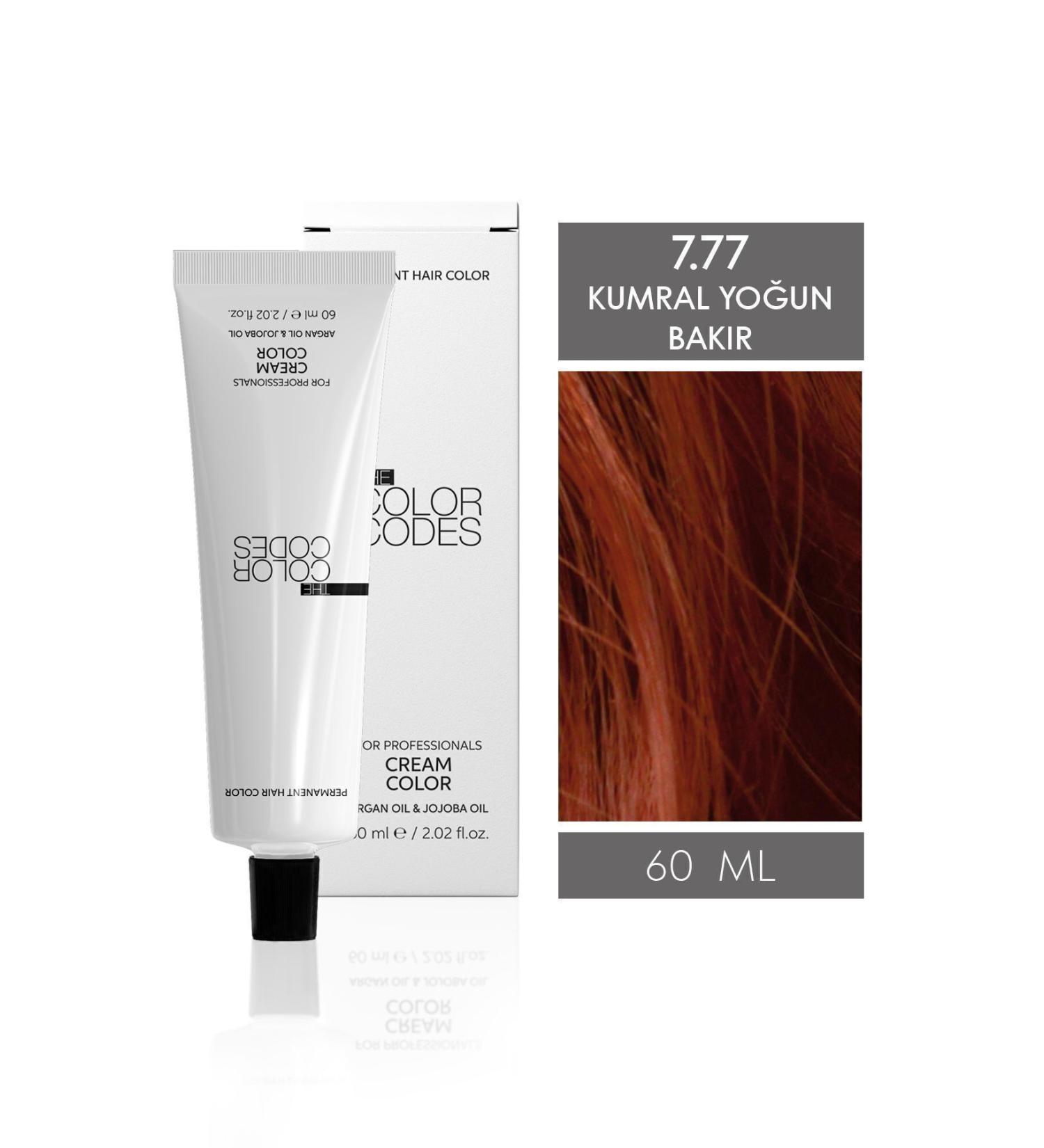 THE COLOR CODES Cream Color Hair Dye 7.77 Intense Copper Blonde 60ml