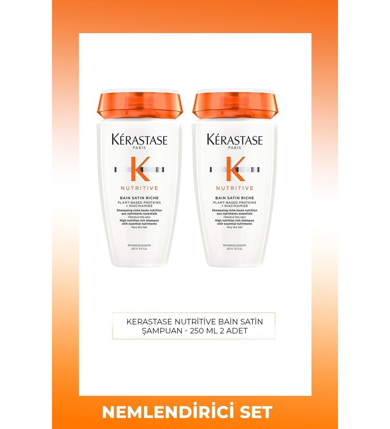 Kerastase Nutritive Bain Satin Riche Intense Moisturizing Shampoo 250 ml 2 Pieces