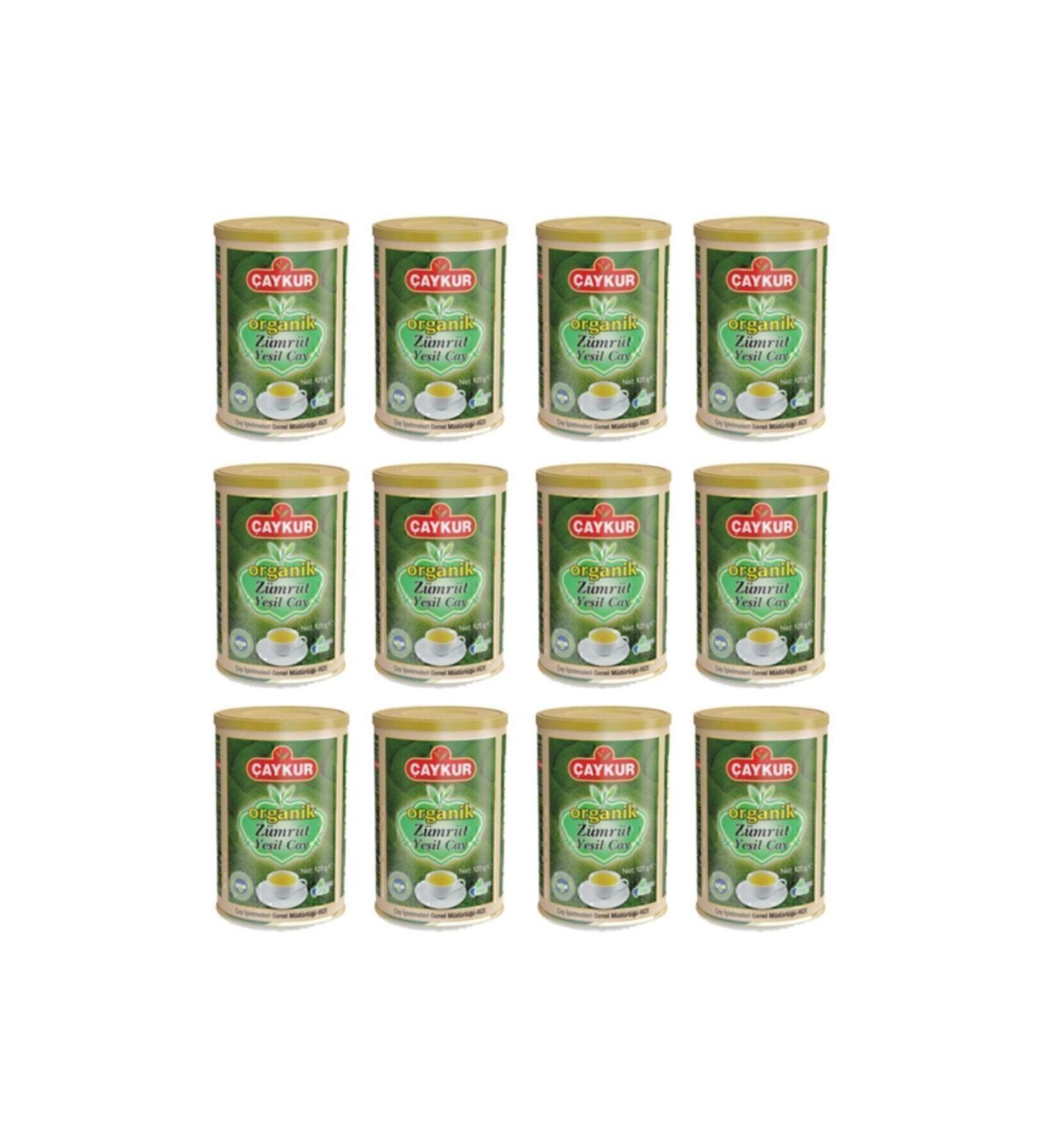 aykur Organic Emerald Green Tea 125 gr - 12 Pieces