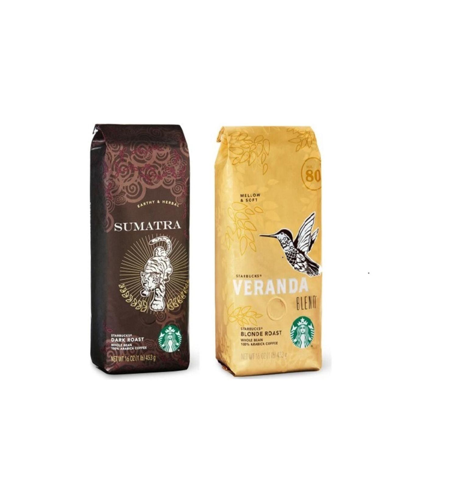 Starbucks Sumatra and Veranda Filter Coffee 2 Pack 2x250 Gr Beans