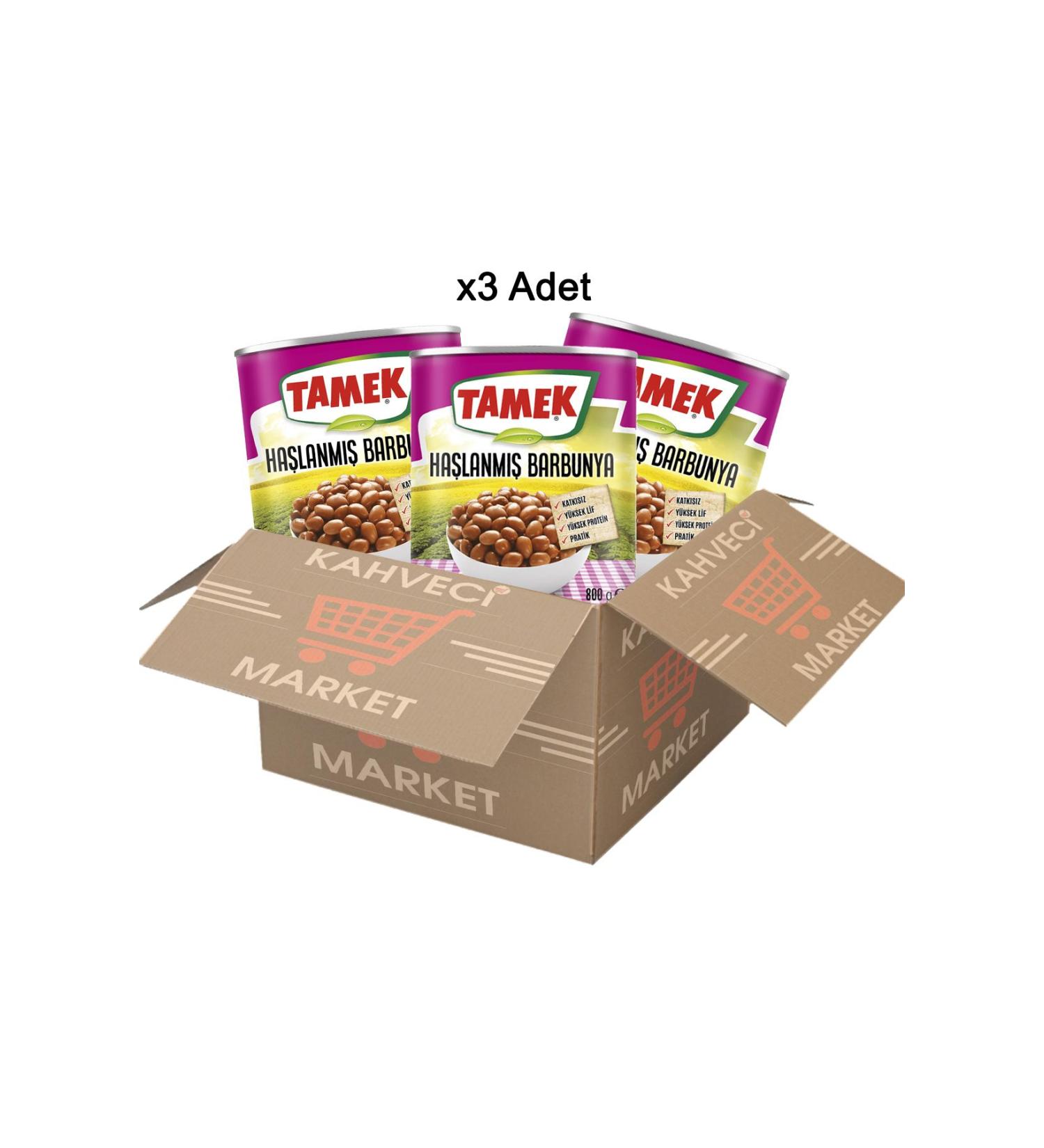 TAMEK Boiled Kidney Beans 800 Gr x 3-Pack Advantageous Economic Kidney Beans