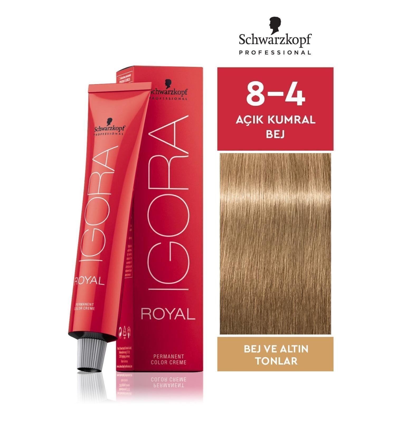 Igora Royal Golden Tones 8-4 Light Auburn Beige Hair Dye 60ml - Buy Online on GoSupps.com