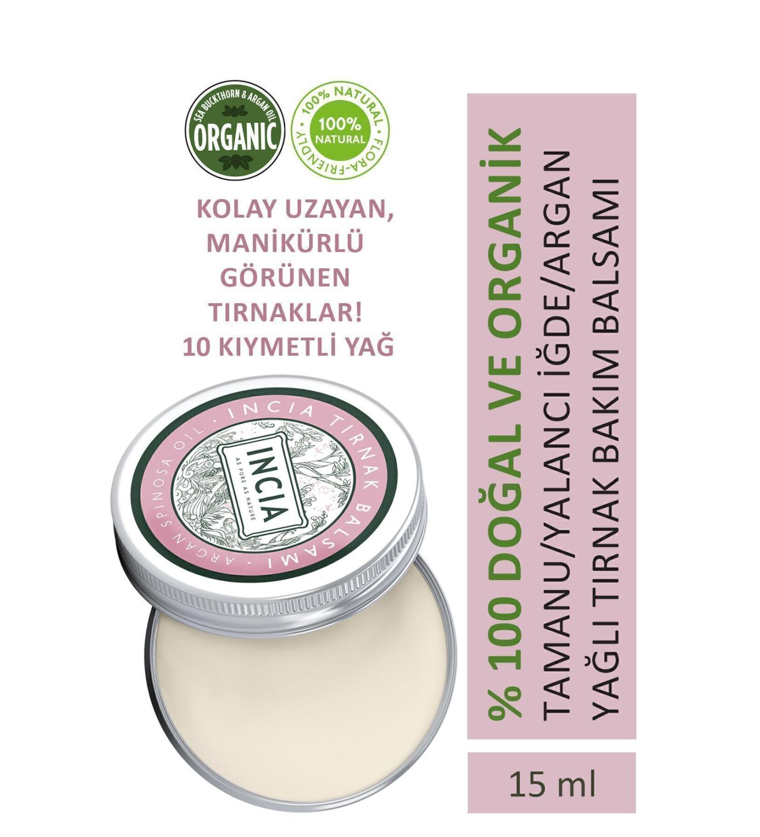 INCIA 0 Natural Nail Care Balm Intensive Moisturizing Cream Argan Oil Organic Vegan 15 ml