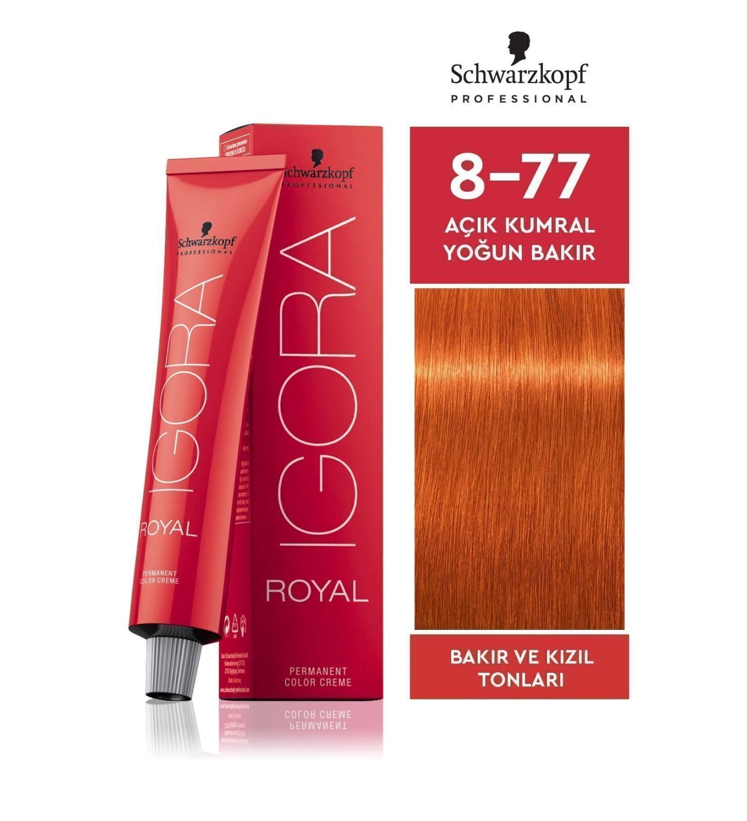 Igora Royal 8-77 Light Blonde Intense Copper Hair Dye 60ml - Buy Online on GoSupps.com