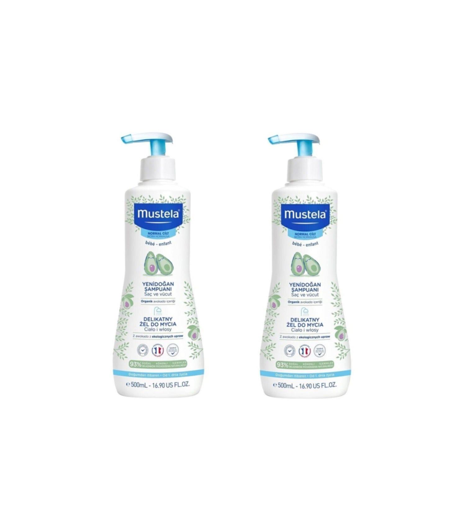 Mustela Gentle Cleansing Newborn Baby Shampoo 500 Ml X 2 Pcs Farmavantaji5792