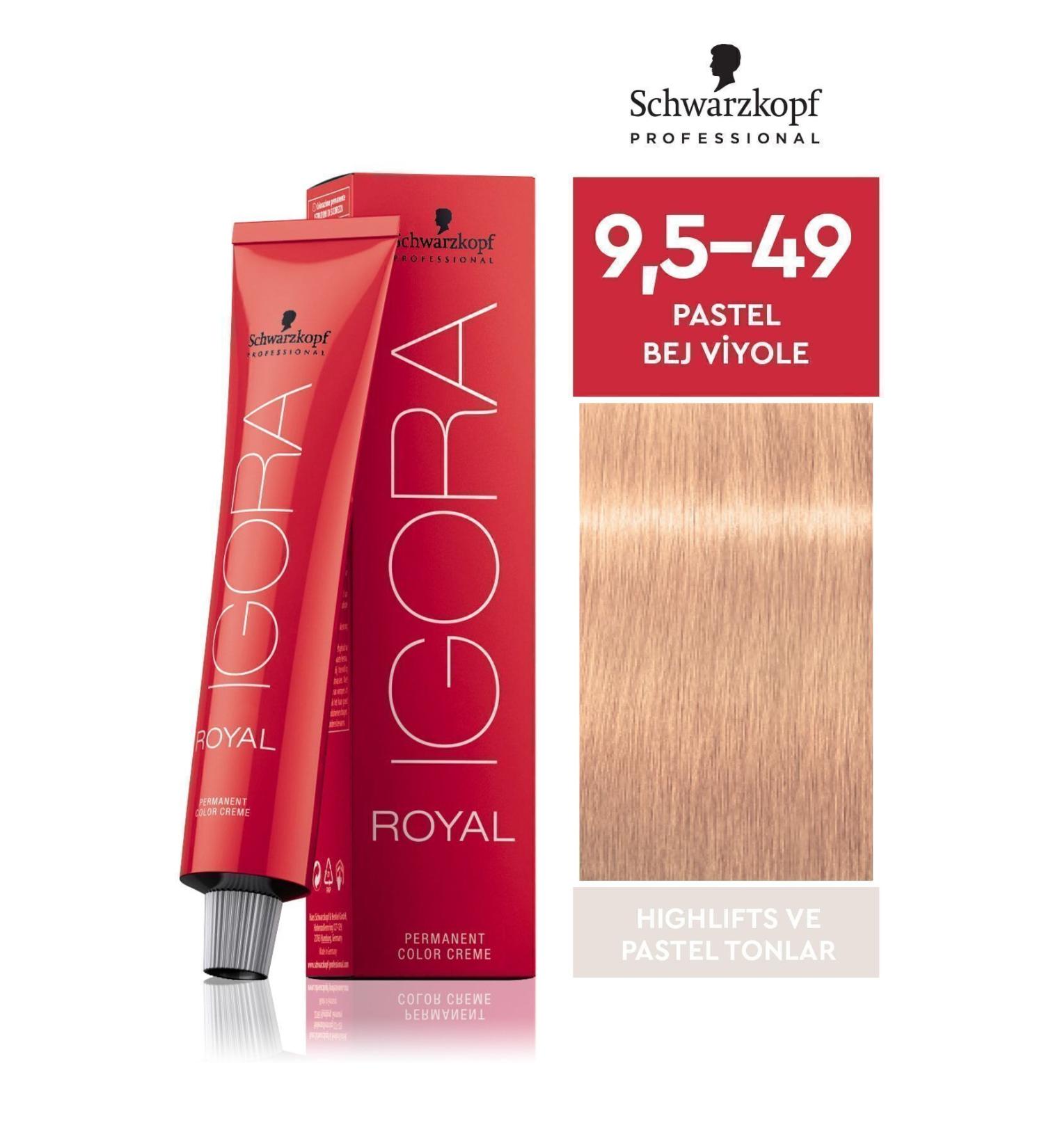 Igora Royal 9.5-49 Pastel Beige Violet Hair Dye 60 ml - Buy Online on GoSupps.com
