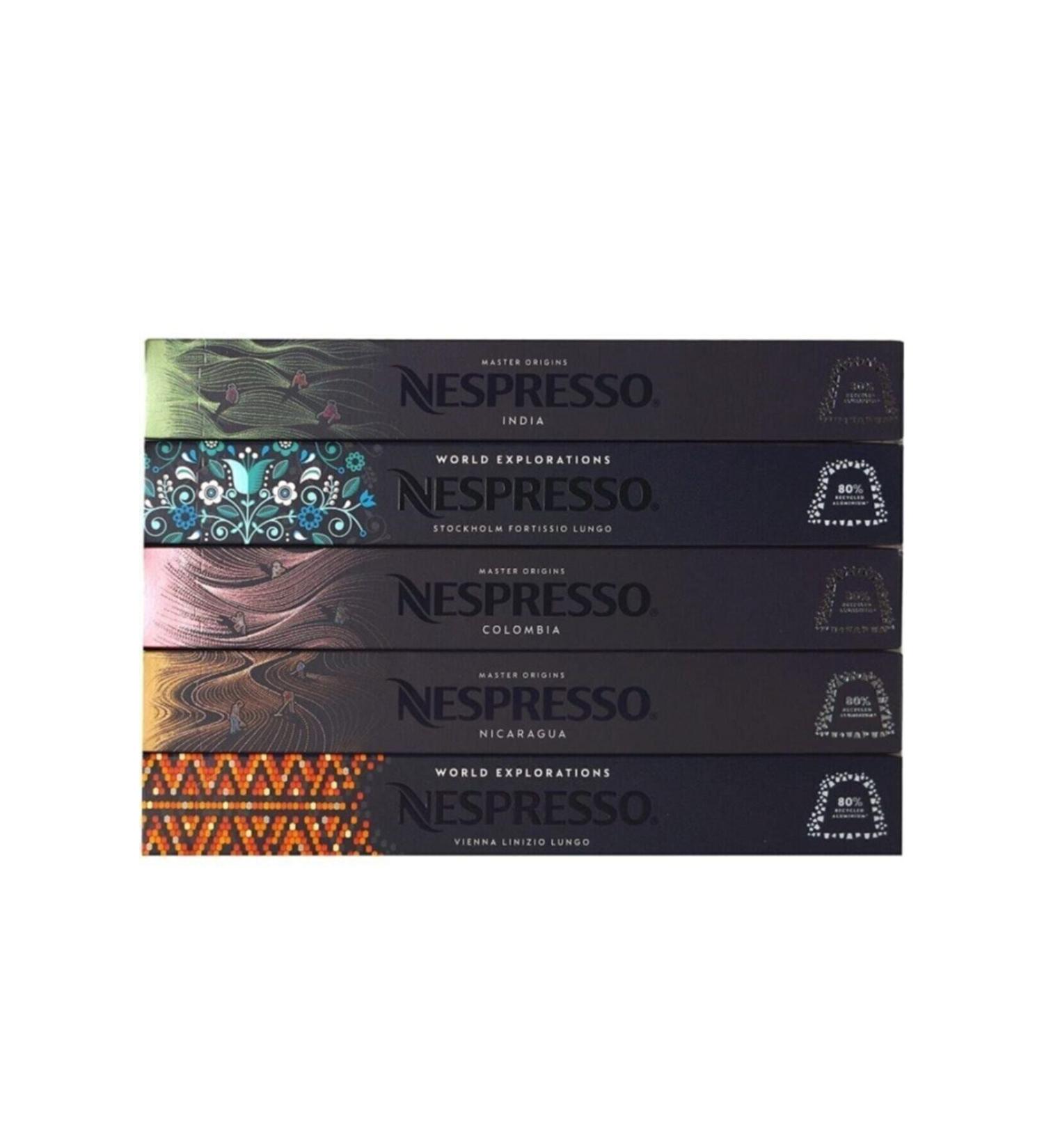 Nespresso Regional Rich Flavors Series Set of 5 India-stockholm-colombia-nicaragua-linizio