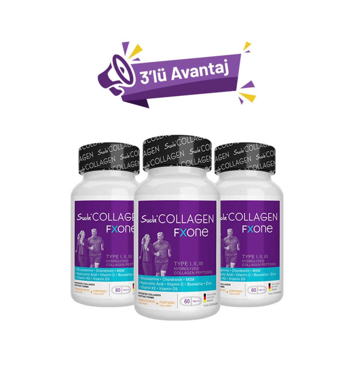 Water Collagen Fxone Collagen 60 Tablets 3-Pack (Collagen -MSM - Glucosamine - Chondroitin - Bosphorus extract) - Buy Online on GoSupps.com