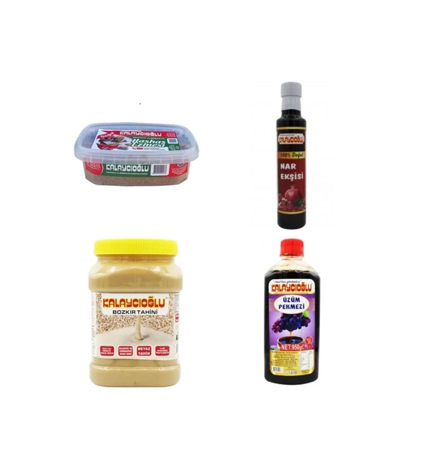 Kalayc o lu Bozk r White Tahini 935gr - Pomegranate syrup 350gr - Poppy seed paste 400 - Grape molasses 950gr