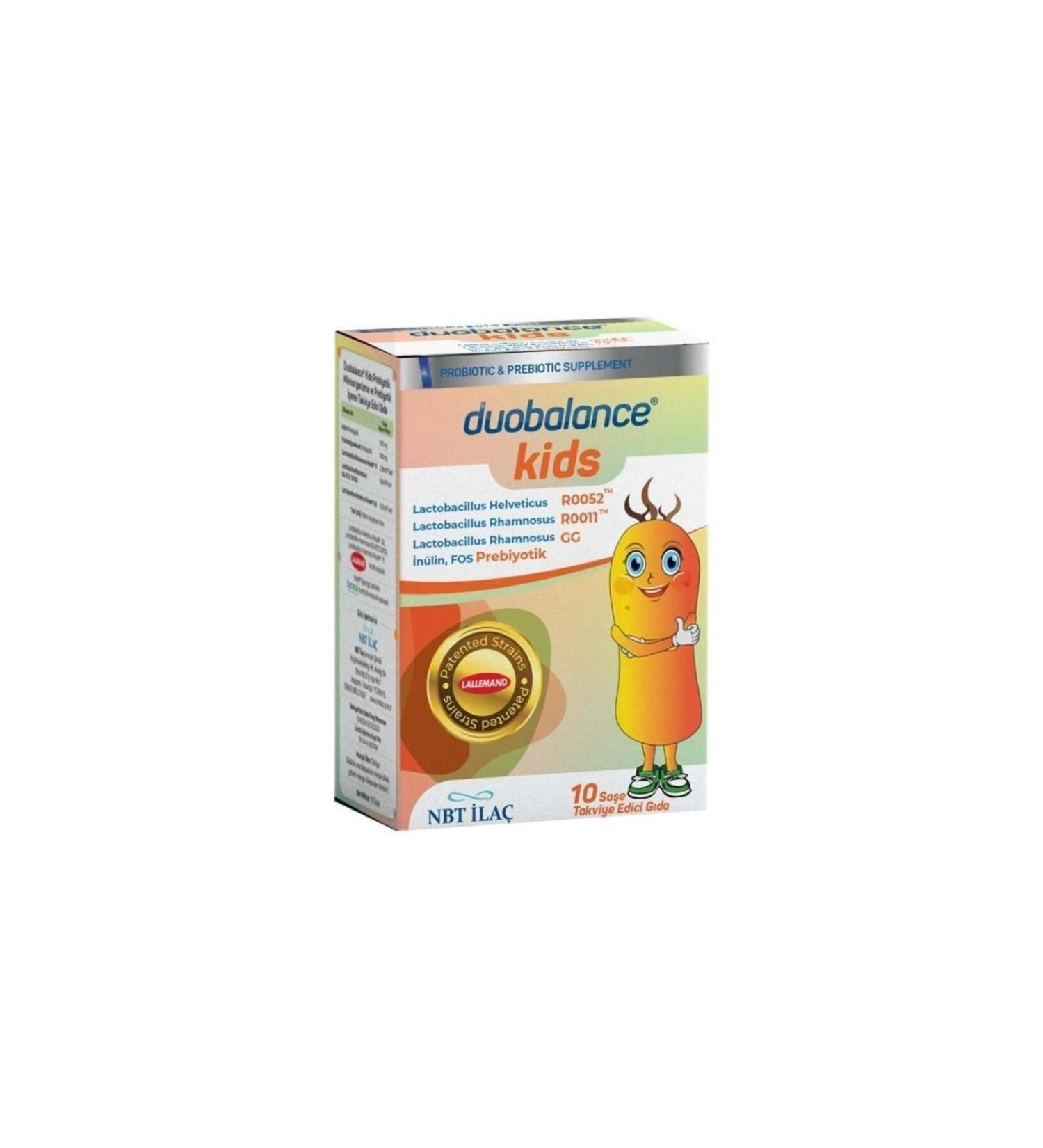 Nbt Drug Nbt Drug Duobalance Kids Probiotic Microorganism and Prebiotic Containing Supplementary Food 10 Sachets