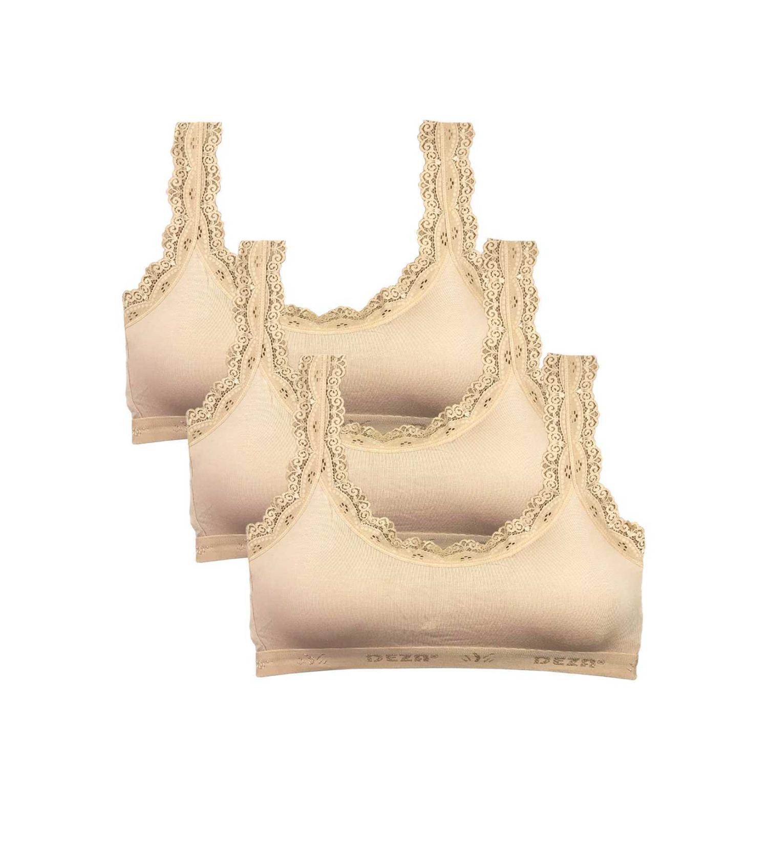 Skygo 3 Piece Lace Embroidered Padded Bamboo Women's Bustier Ten