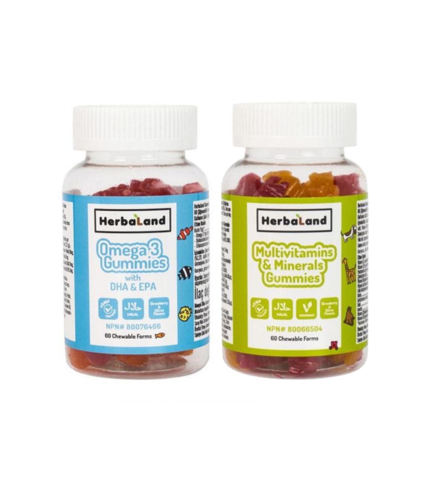Herbaland Gummies Omega-3 Dha&epa Gummies Multivitamin And Mineral Chewable Form