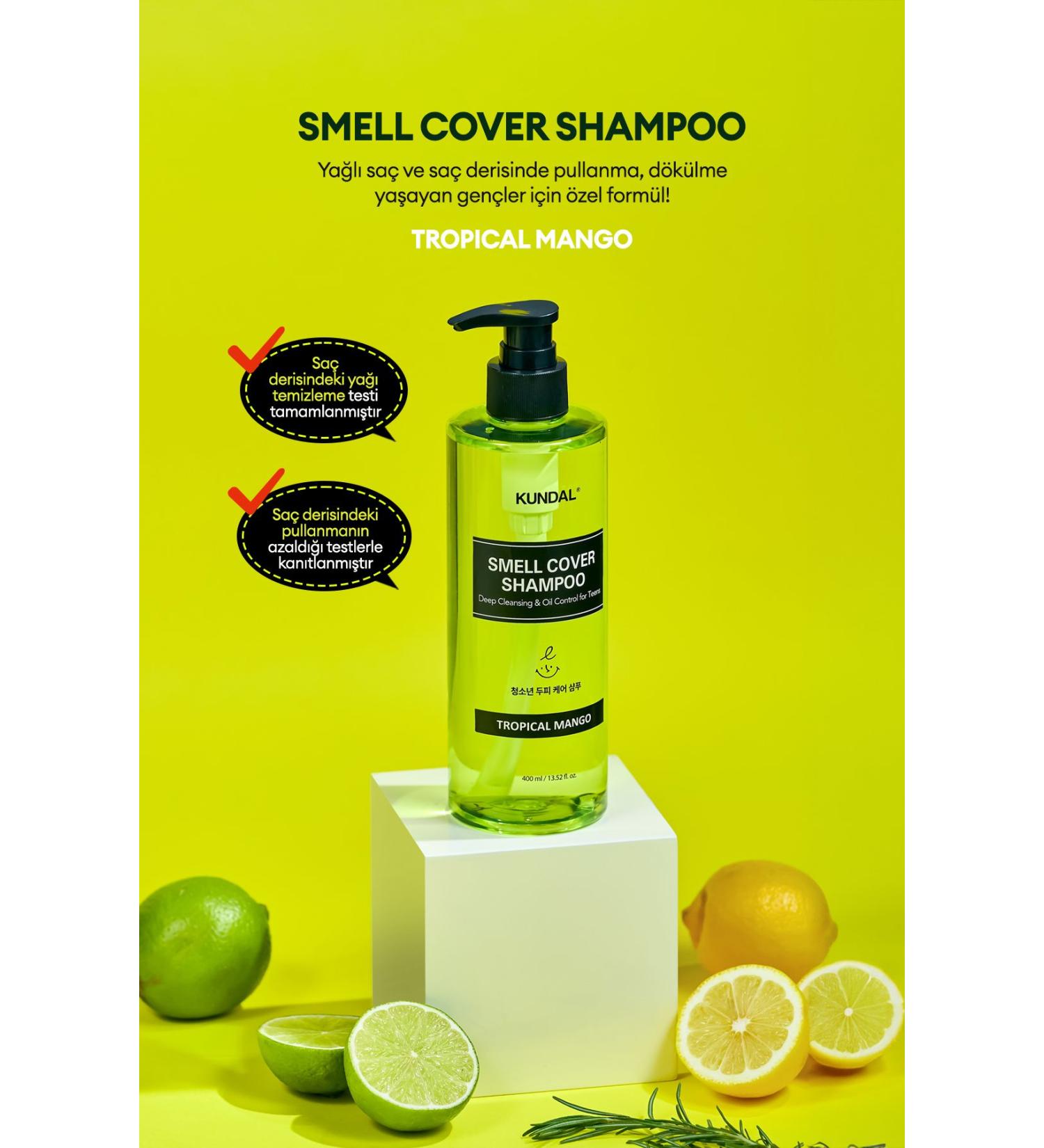 Kundal Sebum Balancing Care Shampoo for Young People KUNDAL Smell Cover Shampoo 400ml (Tropical Mango) - Buy Online on GoSupps.com