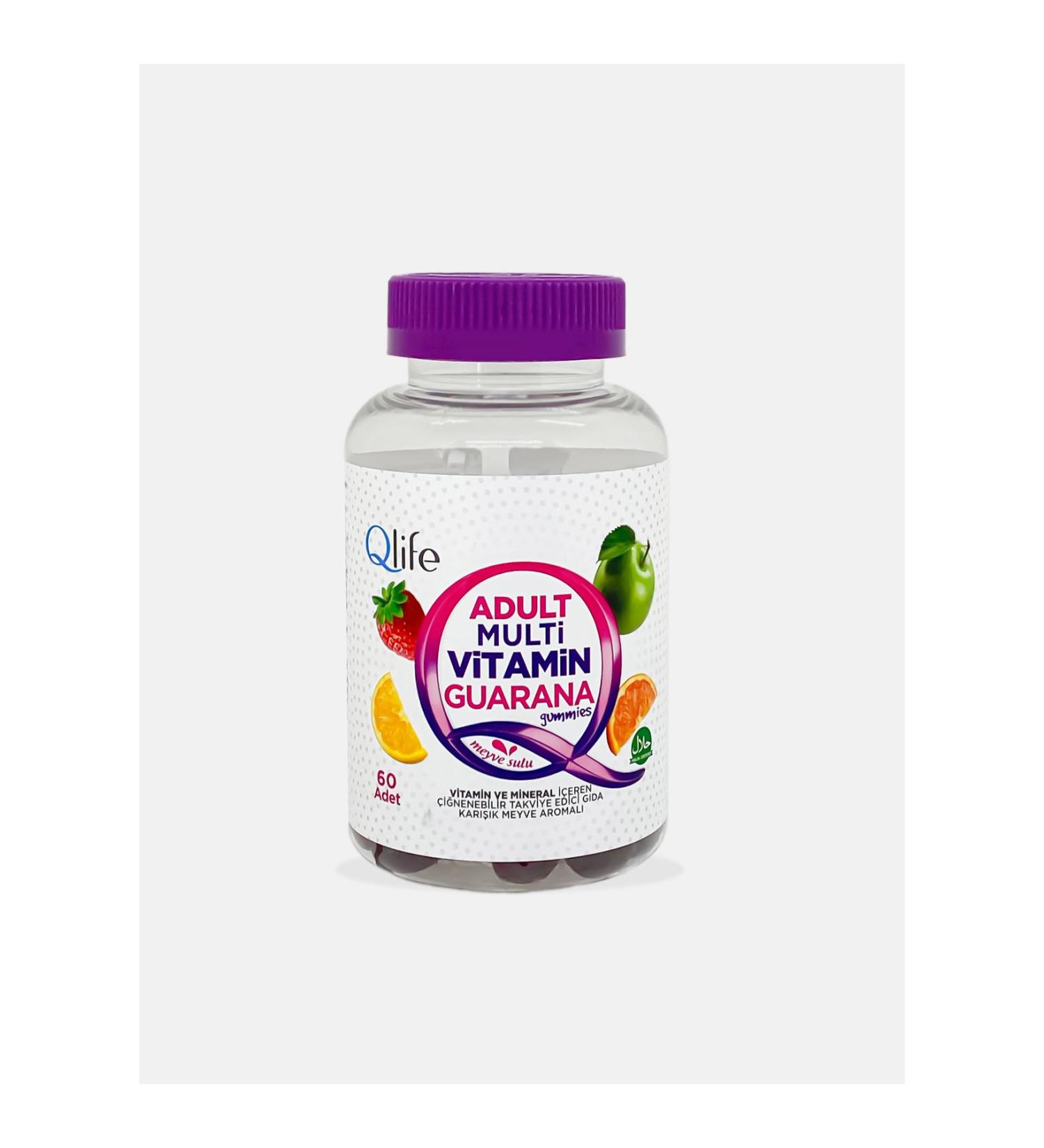Qlife Adult Multi Vitamin Guarana Gummies 60 Pieces - Buy Online on GoSupps.com