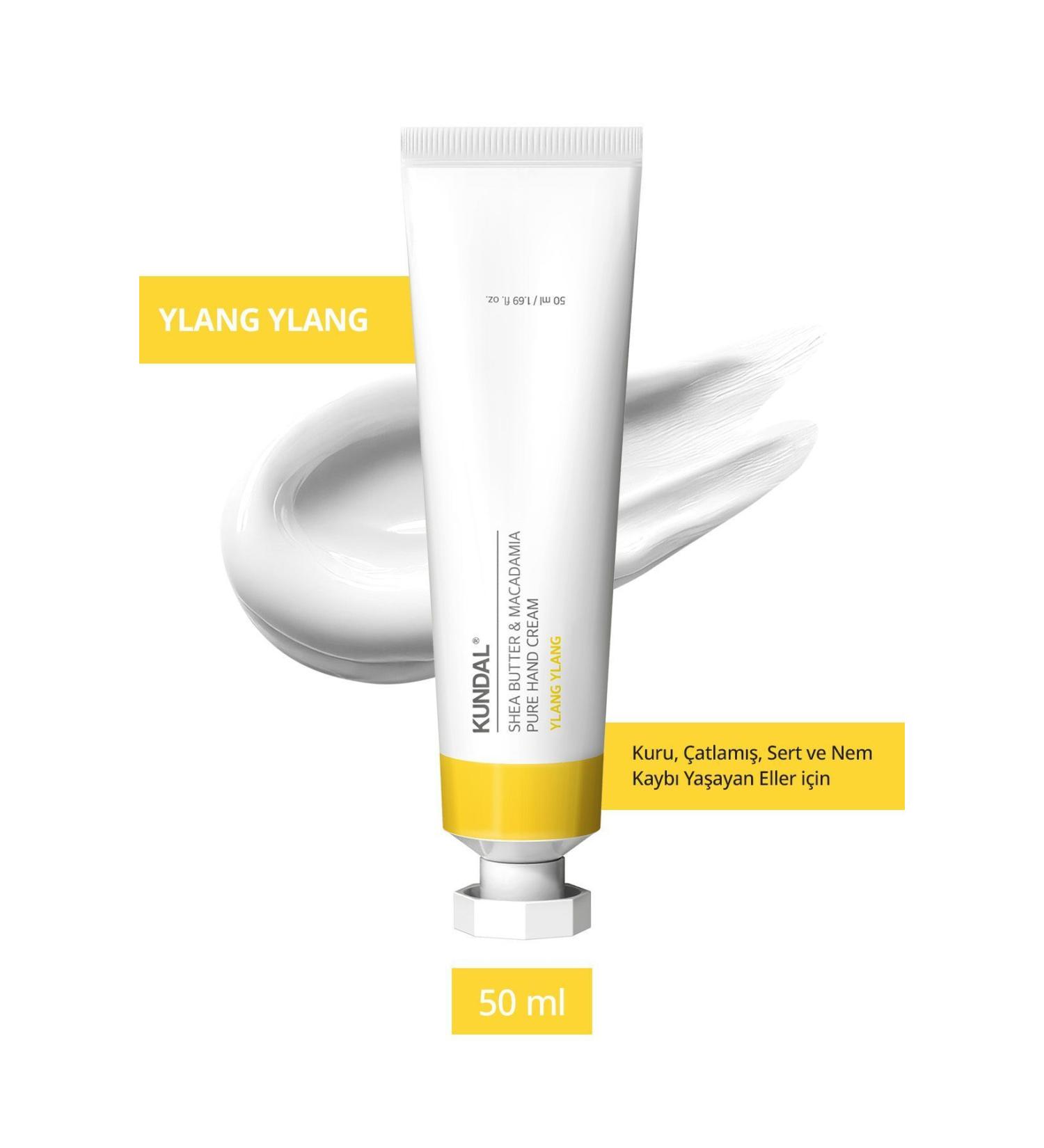 Kundal Intense Moisture Nourishing Hand Cream Kundal Shea Butter & Macadamia Pure Hand Cream 50ml (Ylang Ylang) - Buy Online on GoSupps.com
