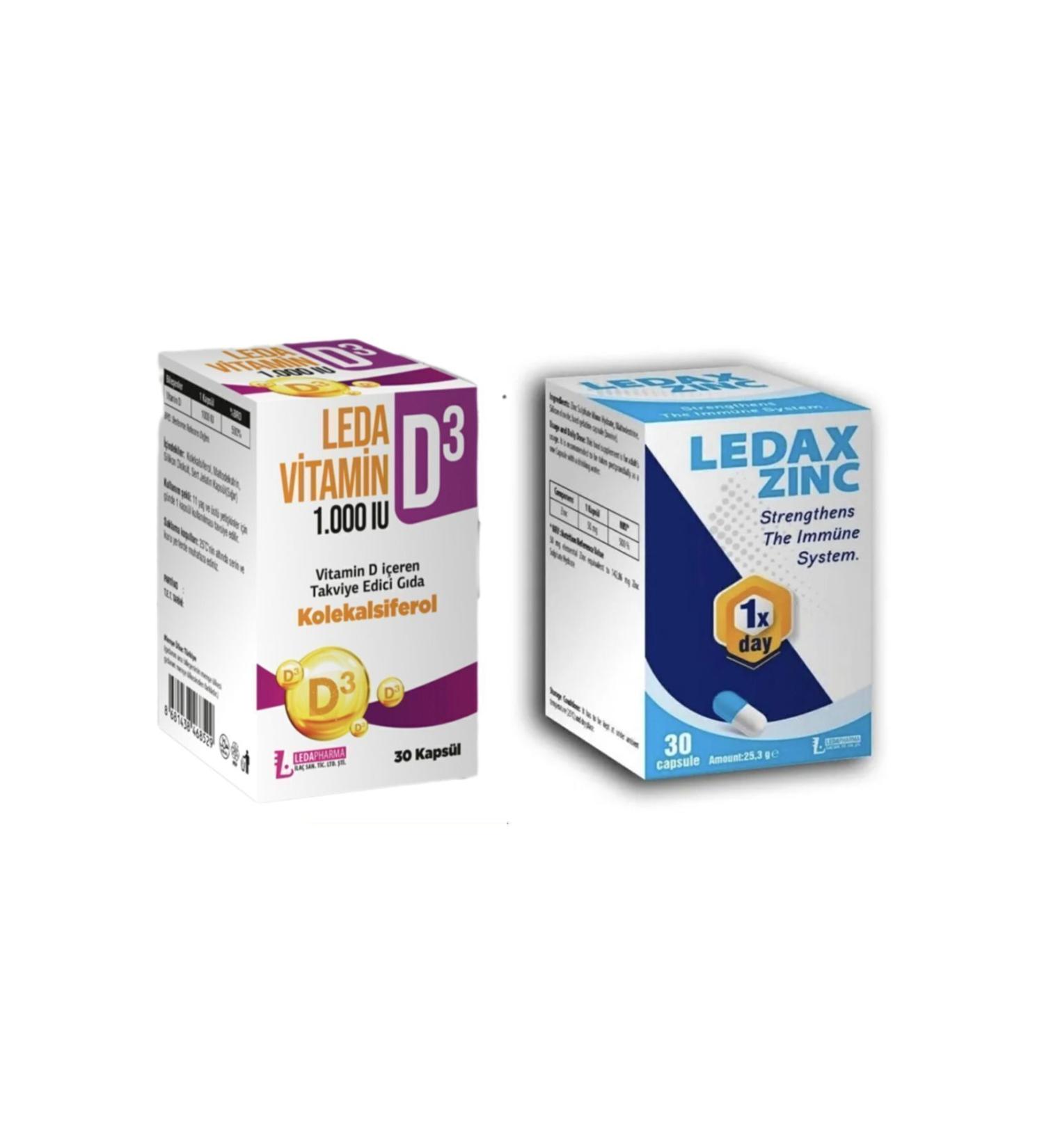LedaPharma LEDAX D3 VITAMIN ZINC TWO PRODUCTS ONE PRICE